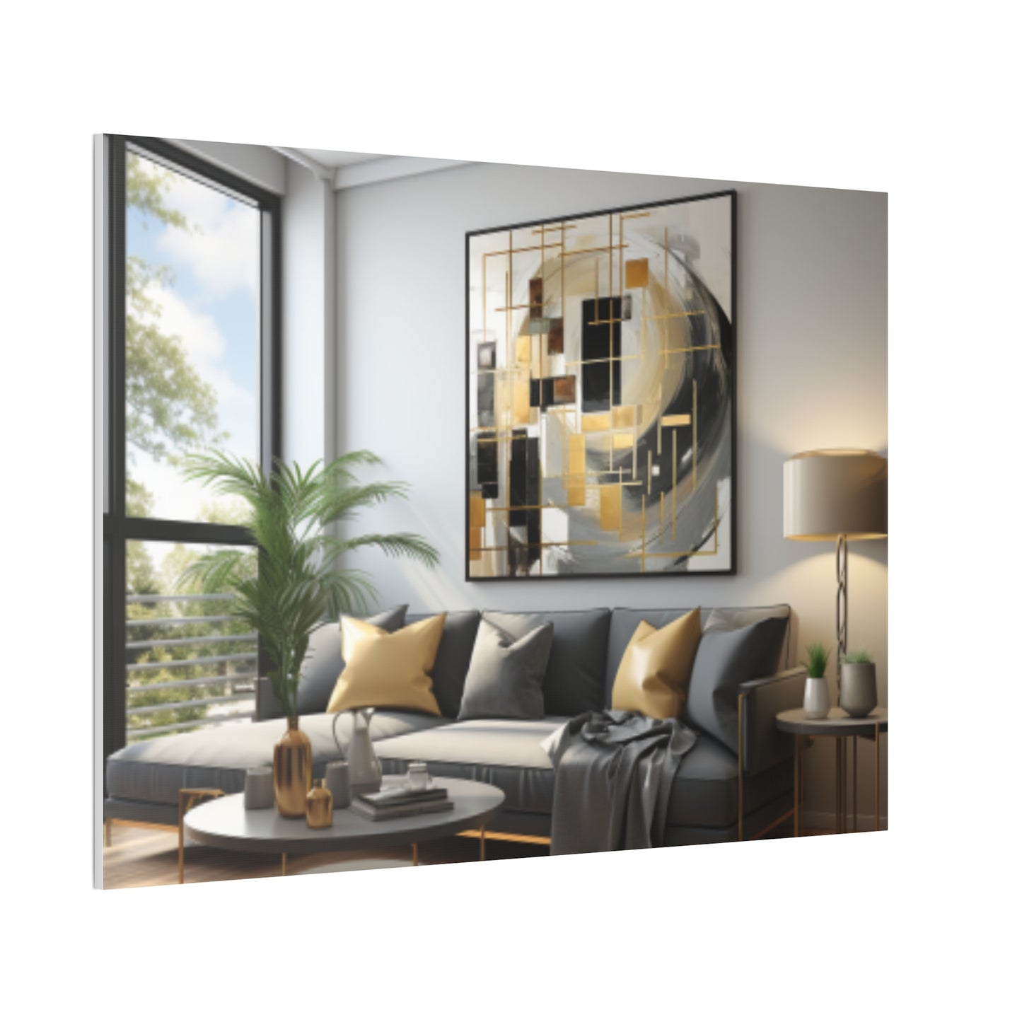 Gold and Black Elegance: A Symphony of Sophistication Canvas Print