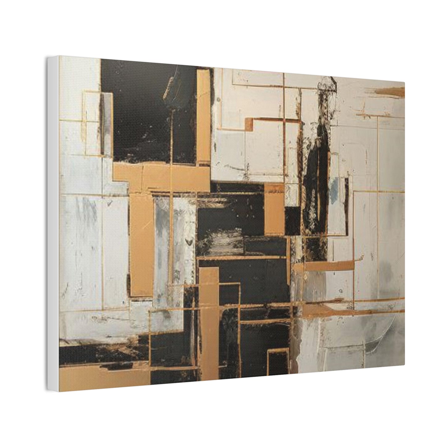 Gold and Black Elegance: A Symphony of Sophistication Canvas Print