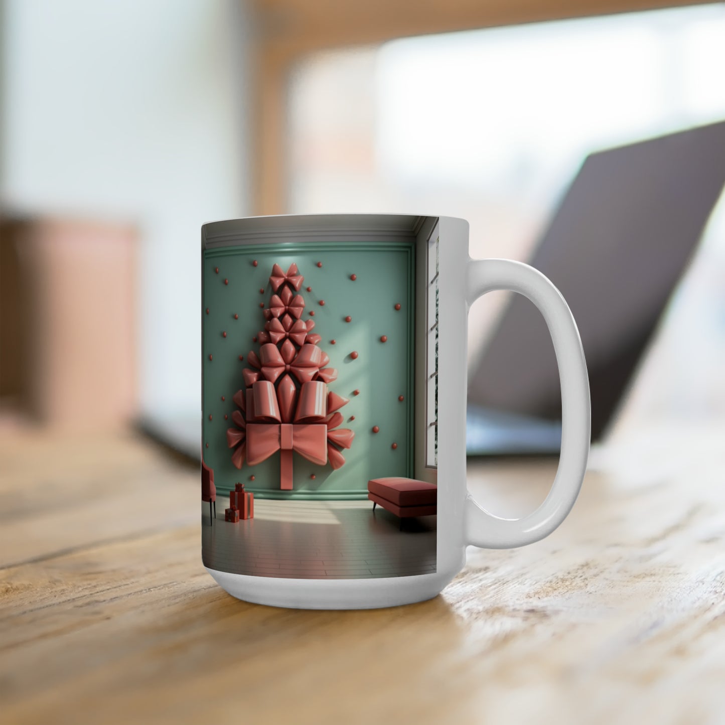 Cozy Holiday Mugs: Embrace the Season with Our Festive Living Scenes 15oz