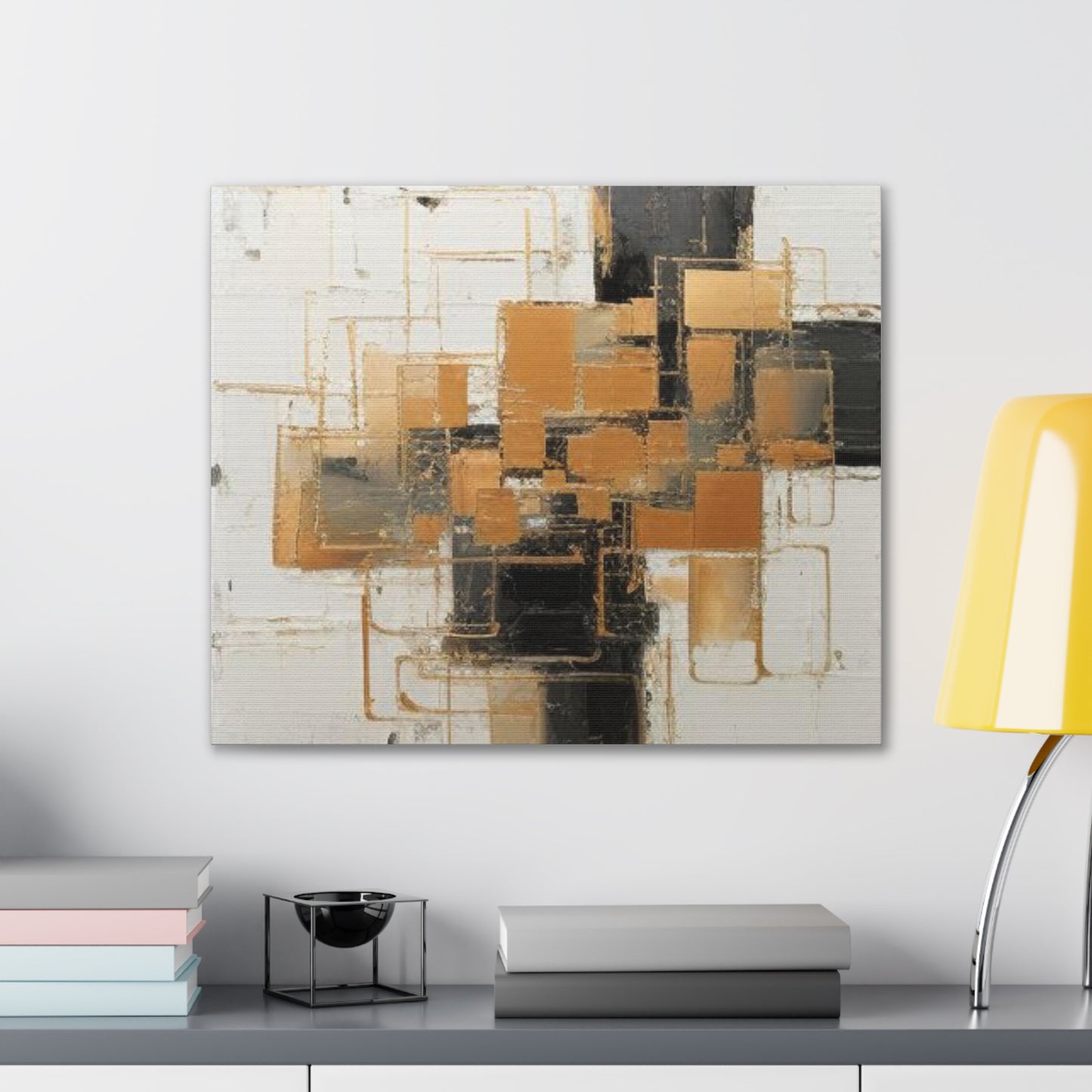 Gold and Black Elegance: A Symphony of Sophistication Canvas Print