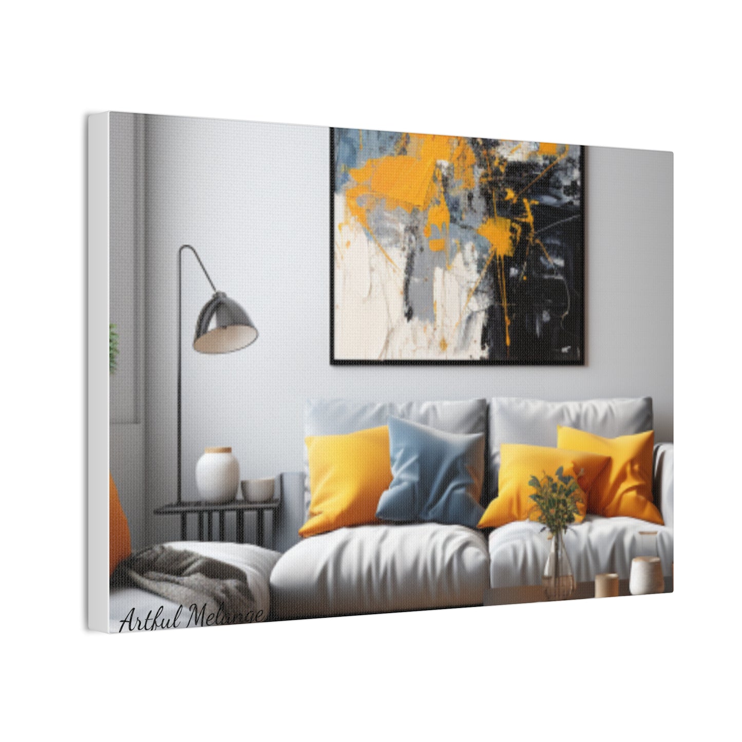 Timeless Elegance: Refined Yellow Hues Canvas Print for Sophisticated Living Spaces