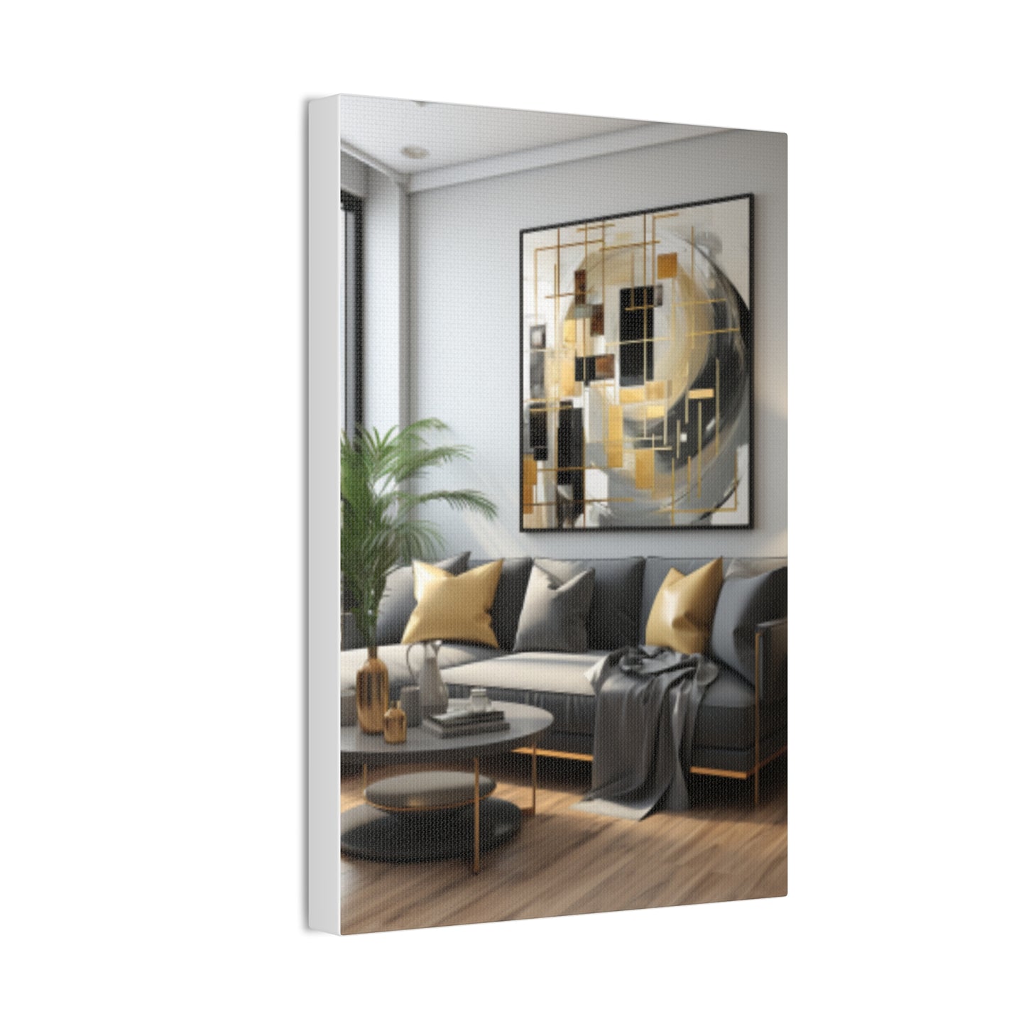 Gold and Black Elegance: A Symphony of Sophistication Canvas Print