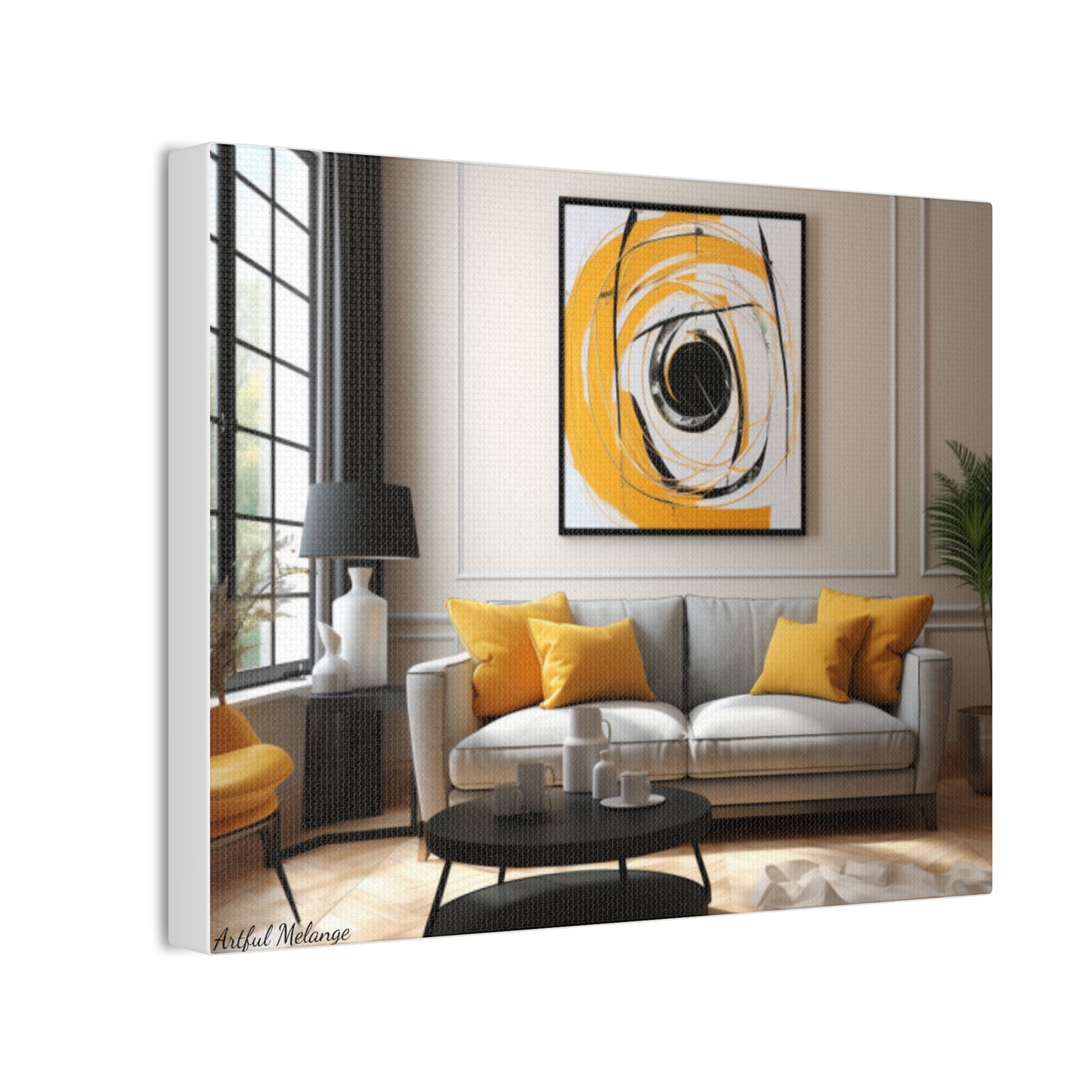 Timeless Elegance: Refined Yellow Hues Canvas Print for Sophisticated Living Spaces