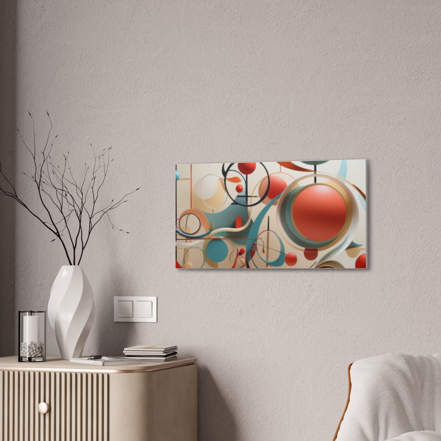 Harmony in Cyan and Peach- Graphic Print