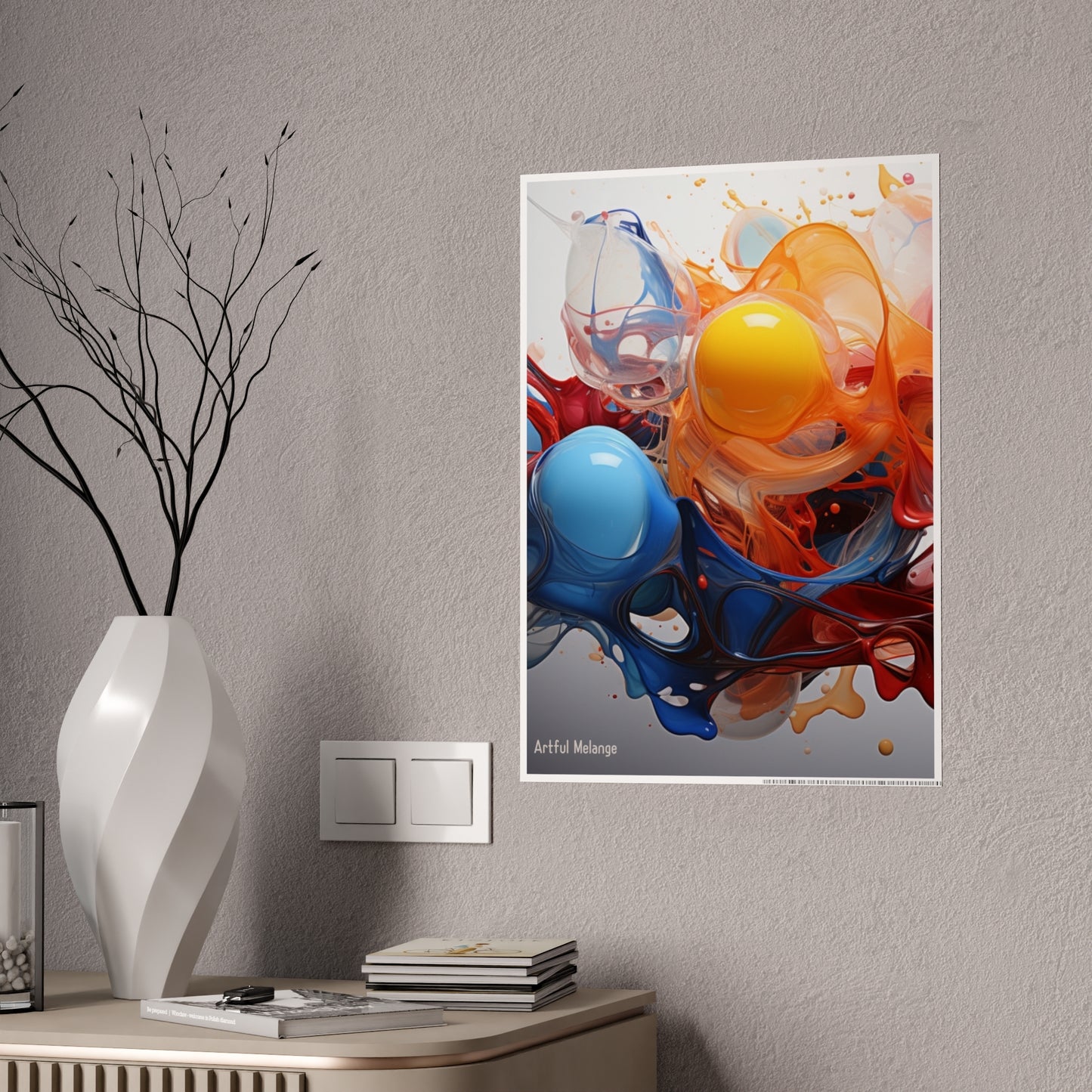 Gleaming   Acrylic Abstract Poster: A Spectrum of Colorful Elegance