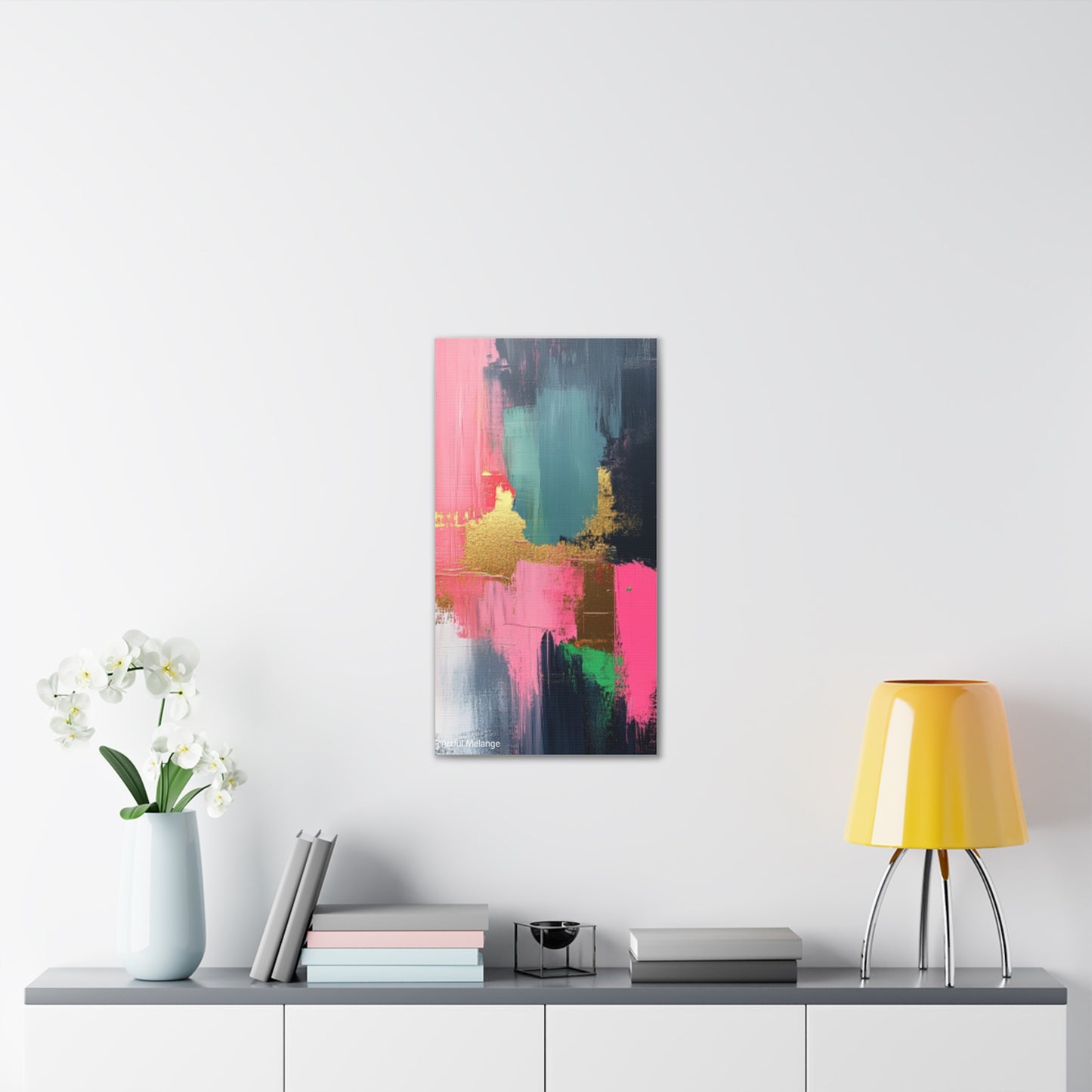 Acrylic Abstract Canvas Print - Homage to the Divine Nine/Pink Green Black and Gold 5