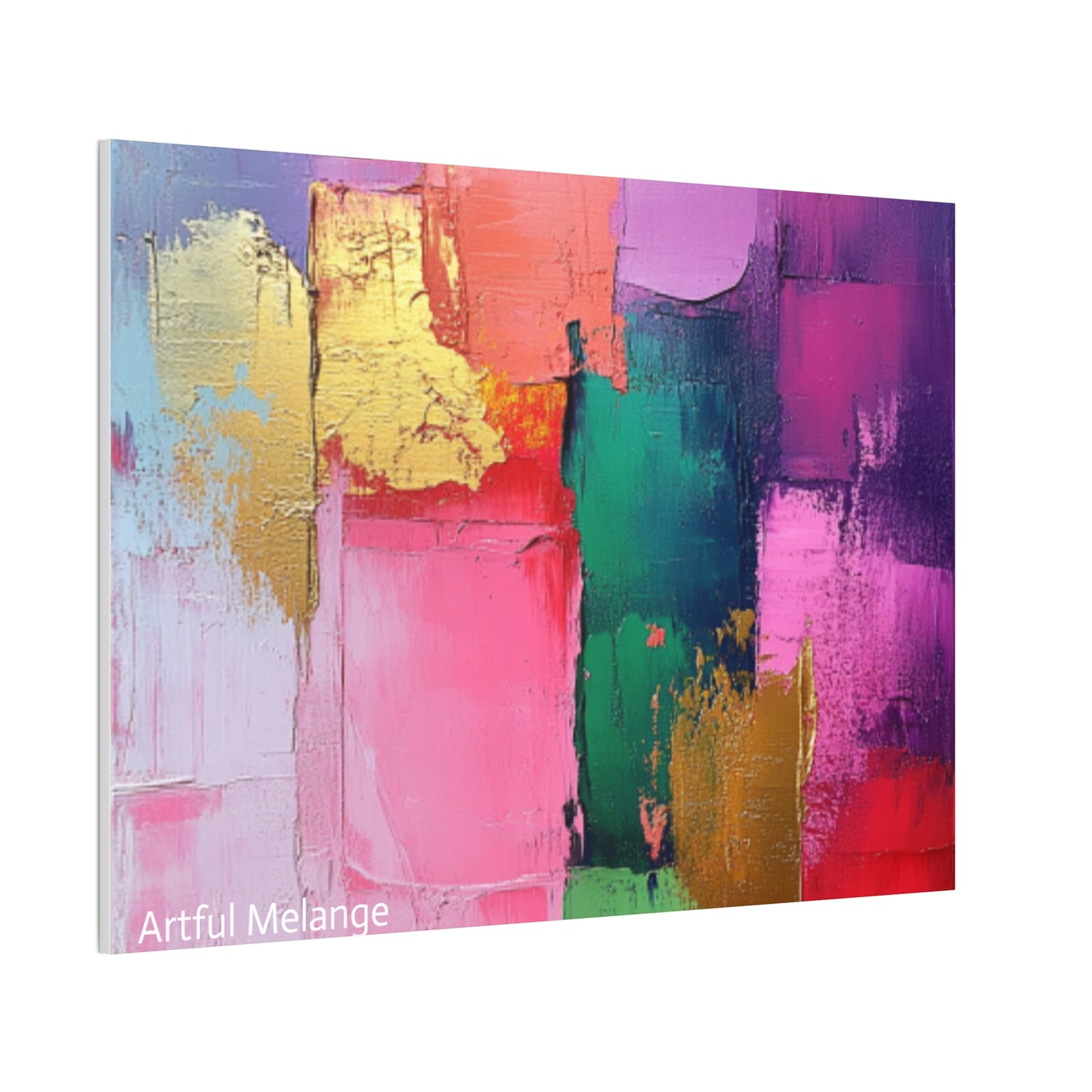 Acrylic Abstract Canvas Print - Homage to the Divine Nine/Pink Green Purple and Gold 1