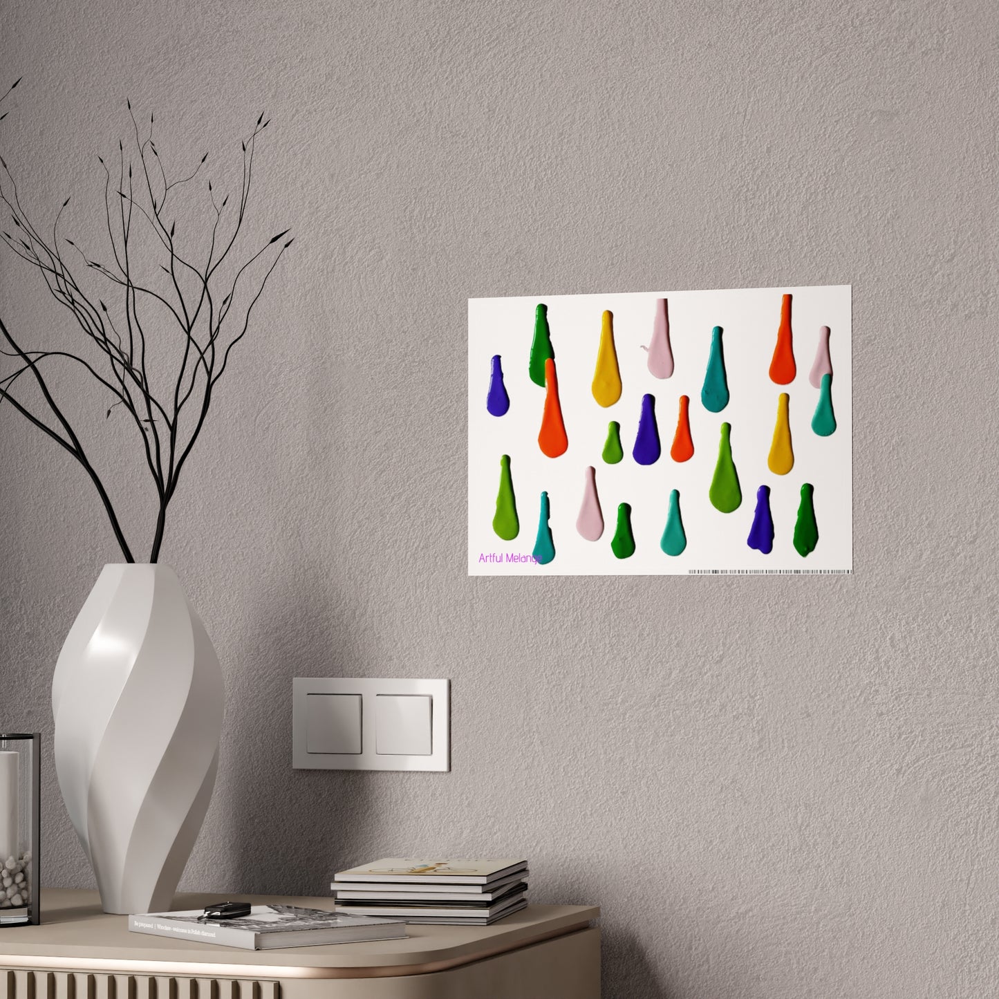 Gleaming Acrylic Abstract Poster: A Spectrum of Colorful Elegance