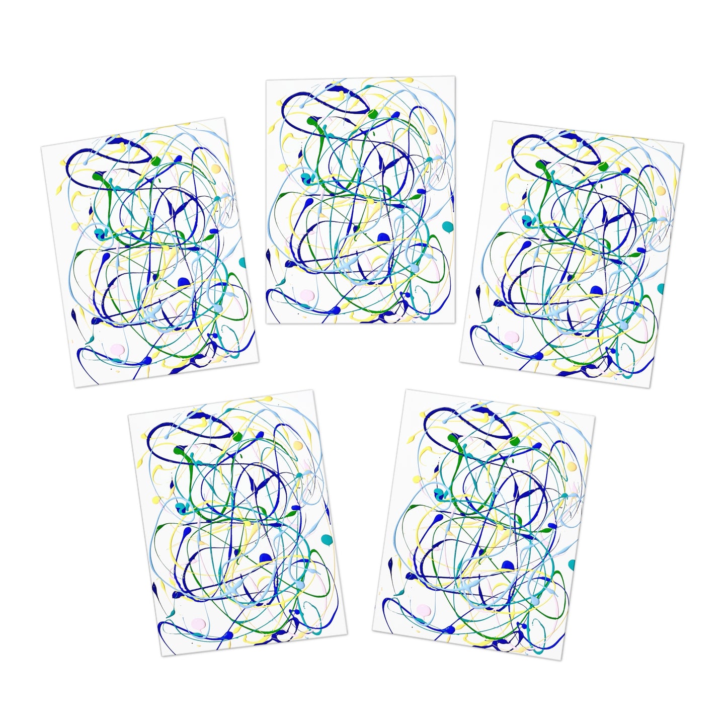 Elegance in Ink:  Abstract Art Note Card Set(5-Pack)