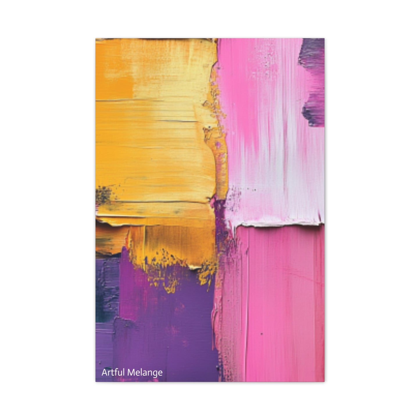 Acrylic Abstract Canvas Print - Homage to the Divine Nine/Gold Purple Pink and Green 5