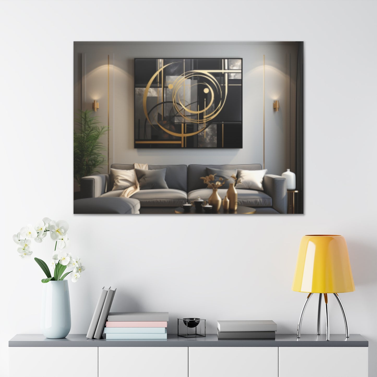 Gold and Black  Elegance: A Symphony of Sophistication Canvas Print