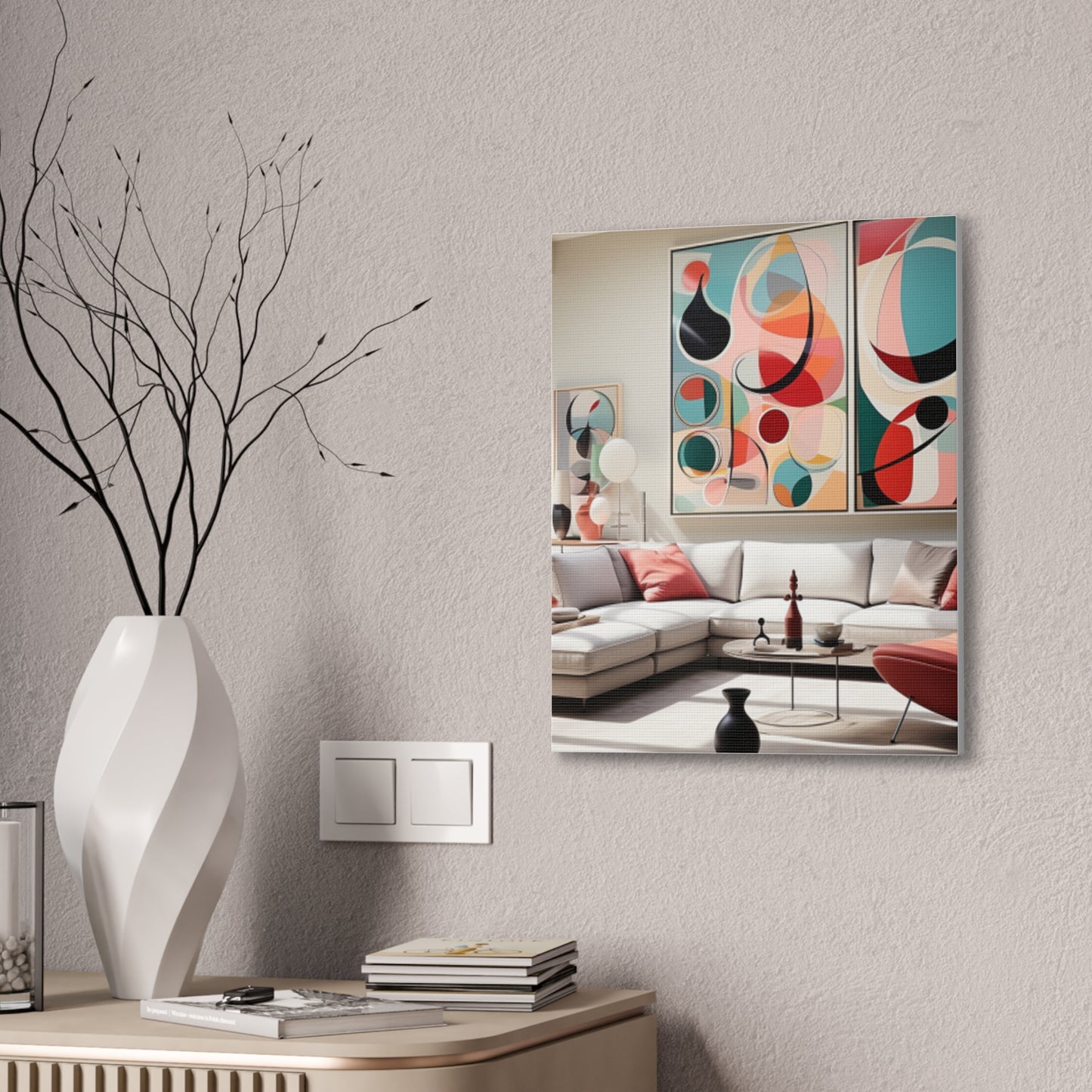 Timeless Elegance: Refined Pink Hues Canvas Print for Sophisticated Living Spaces