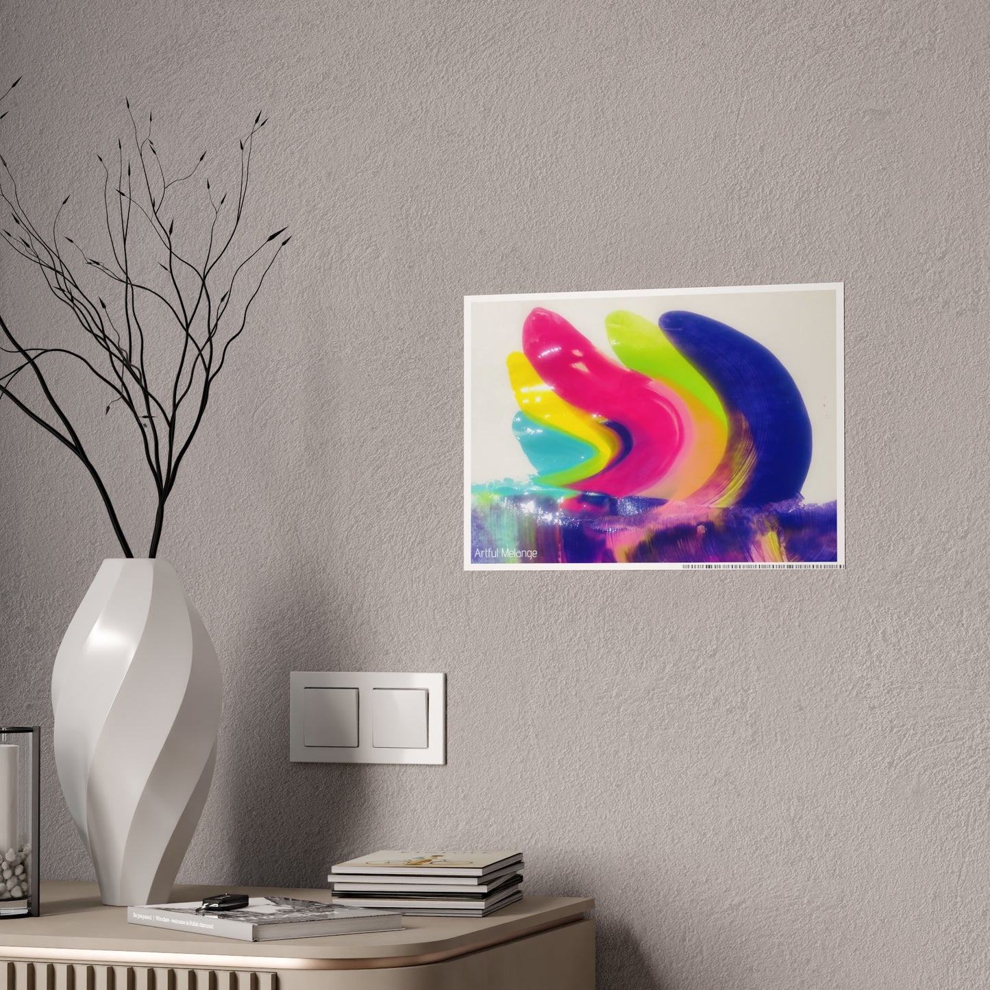 Gleaming Acrylic Abstract Poster: A Spectrum of Colorful Elegance