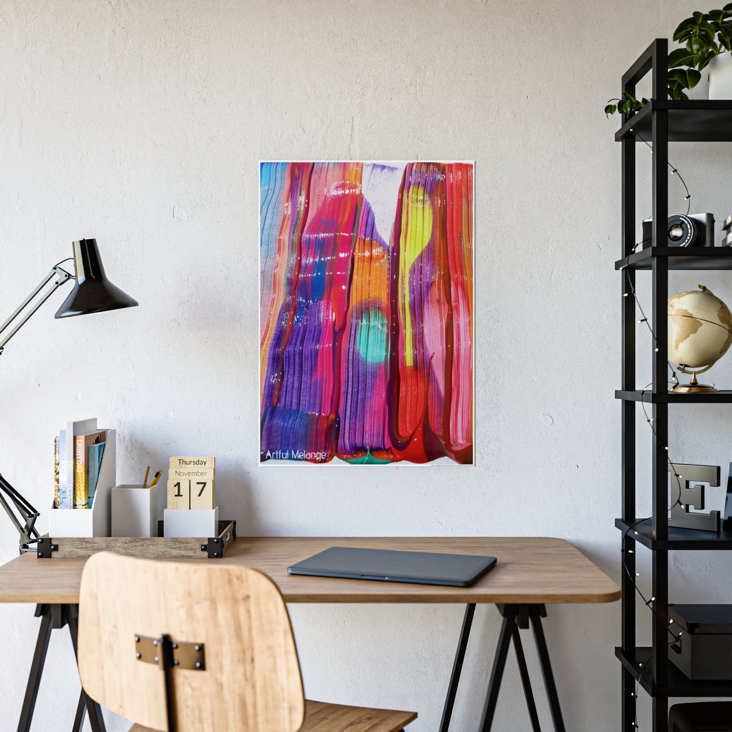 Gleaming Acrylic Abstract Poster: A Spectrum of Colorful Elegance