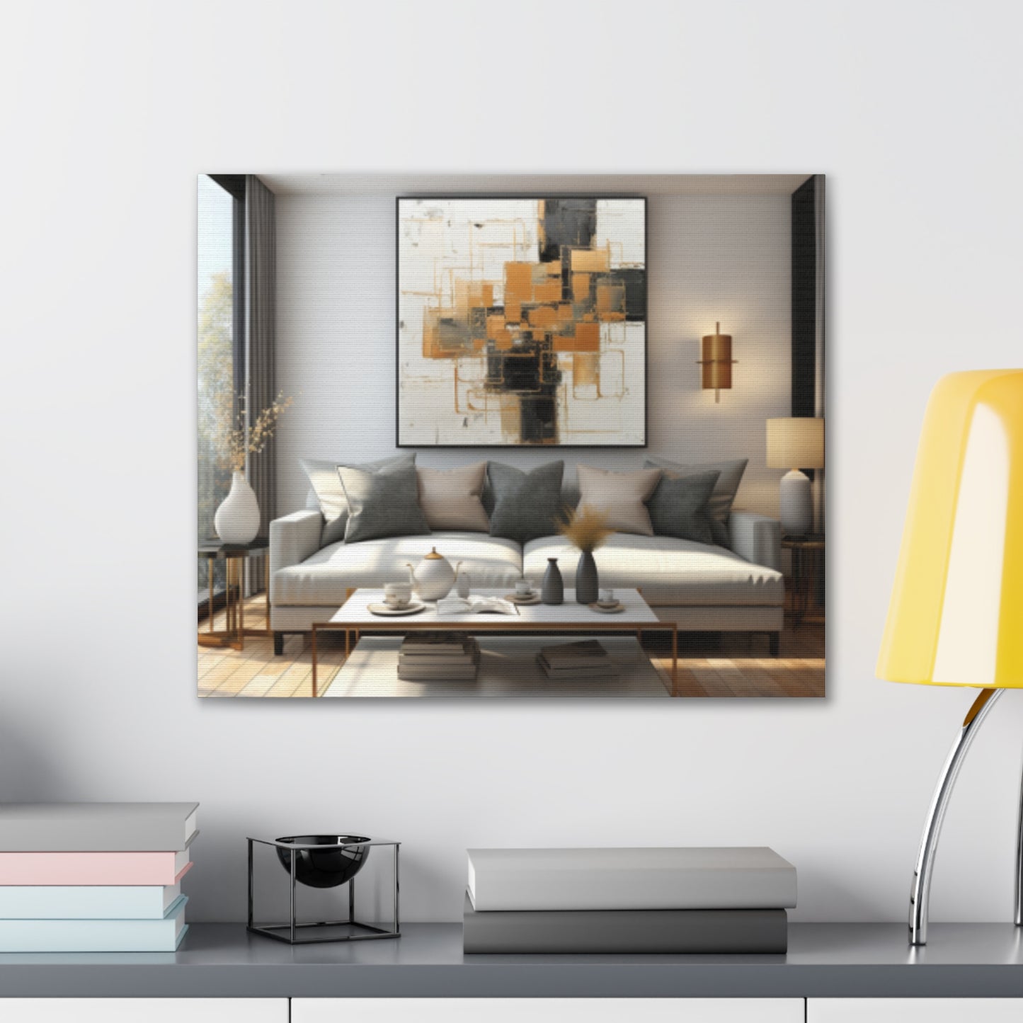 Gold and Black Elegance: A Symphony of Sophistication Canvas Print