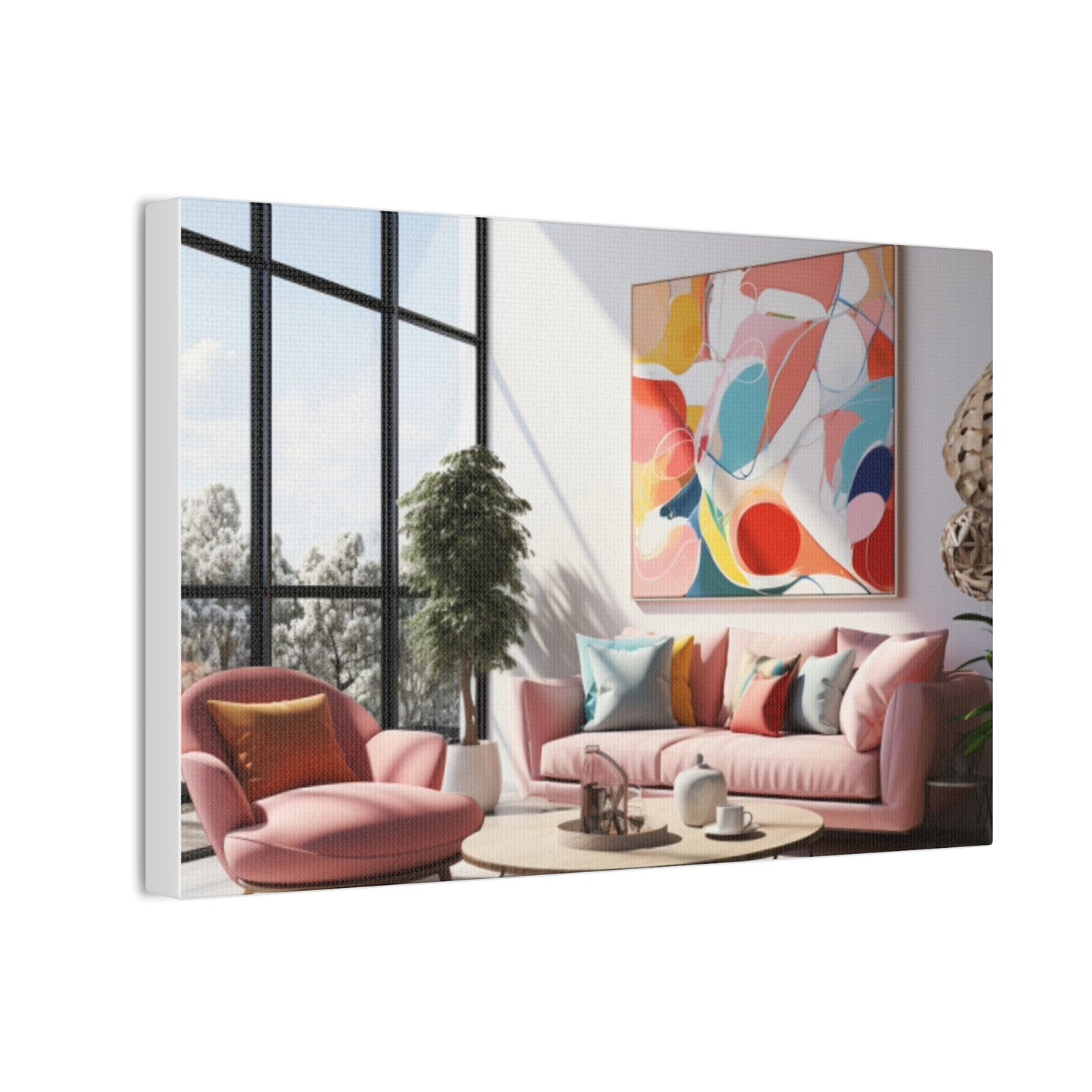 Timeless Elegance: Refined Pink Hues Canvas Print for Sophisticated Living Spaces