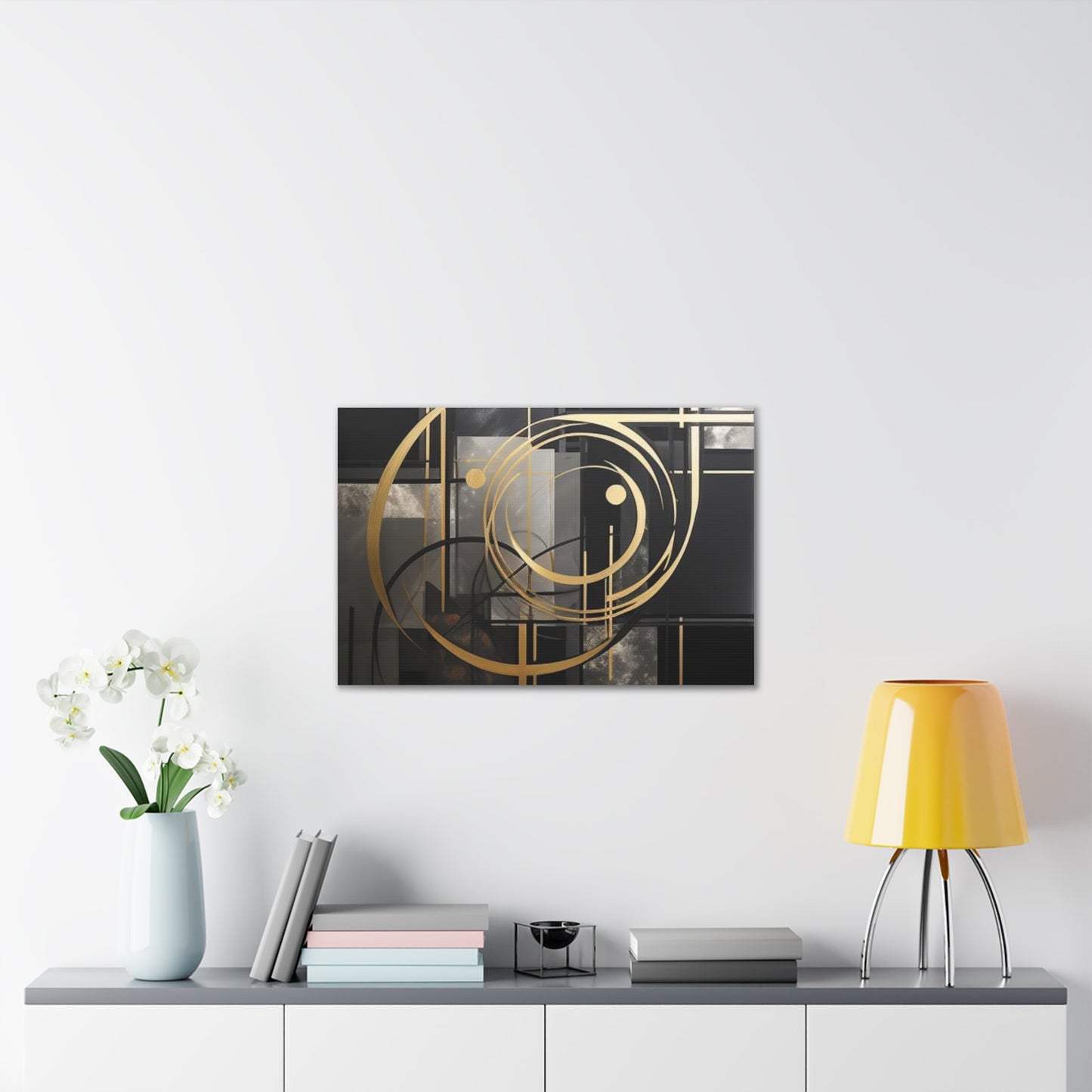 Gold and Black Elegance: A Symphony of Sophistication Canvas Print