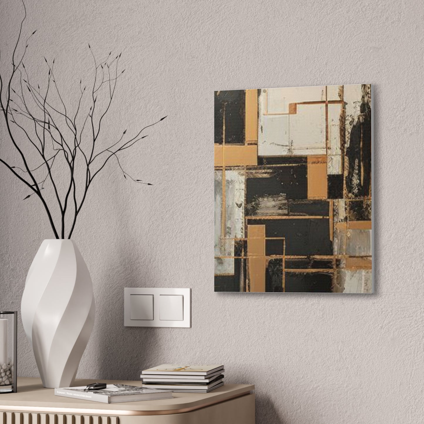 Gold and Black Elegance: A Symphony of Sophistication Canvas Print