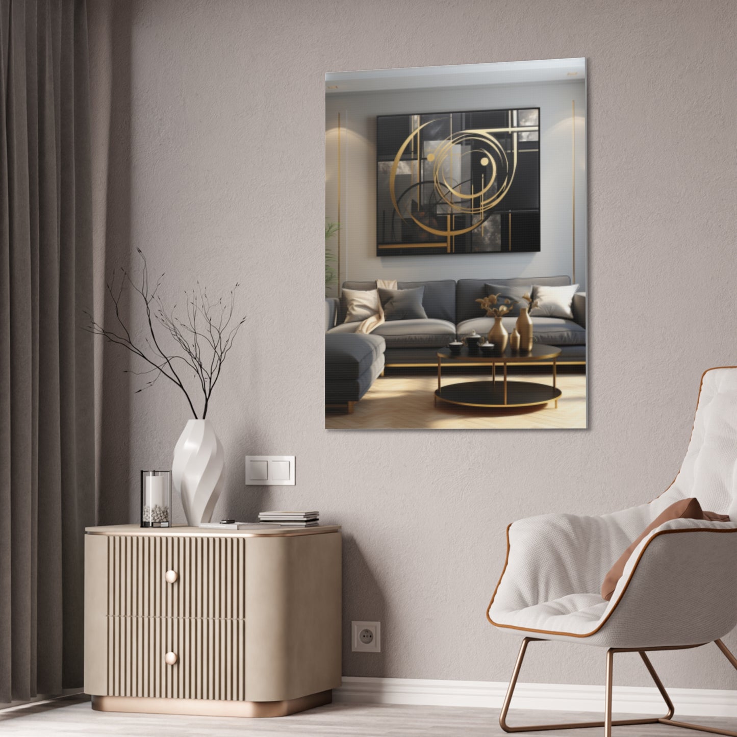 Gold and Black  Elegance: A Symphony of Sophistication Canvas Print