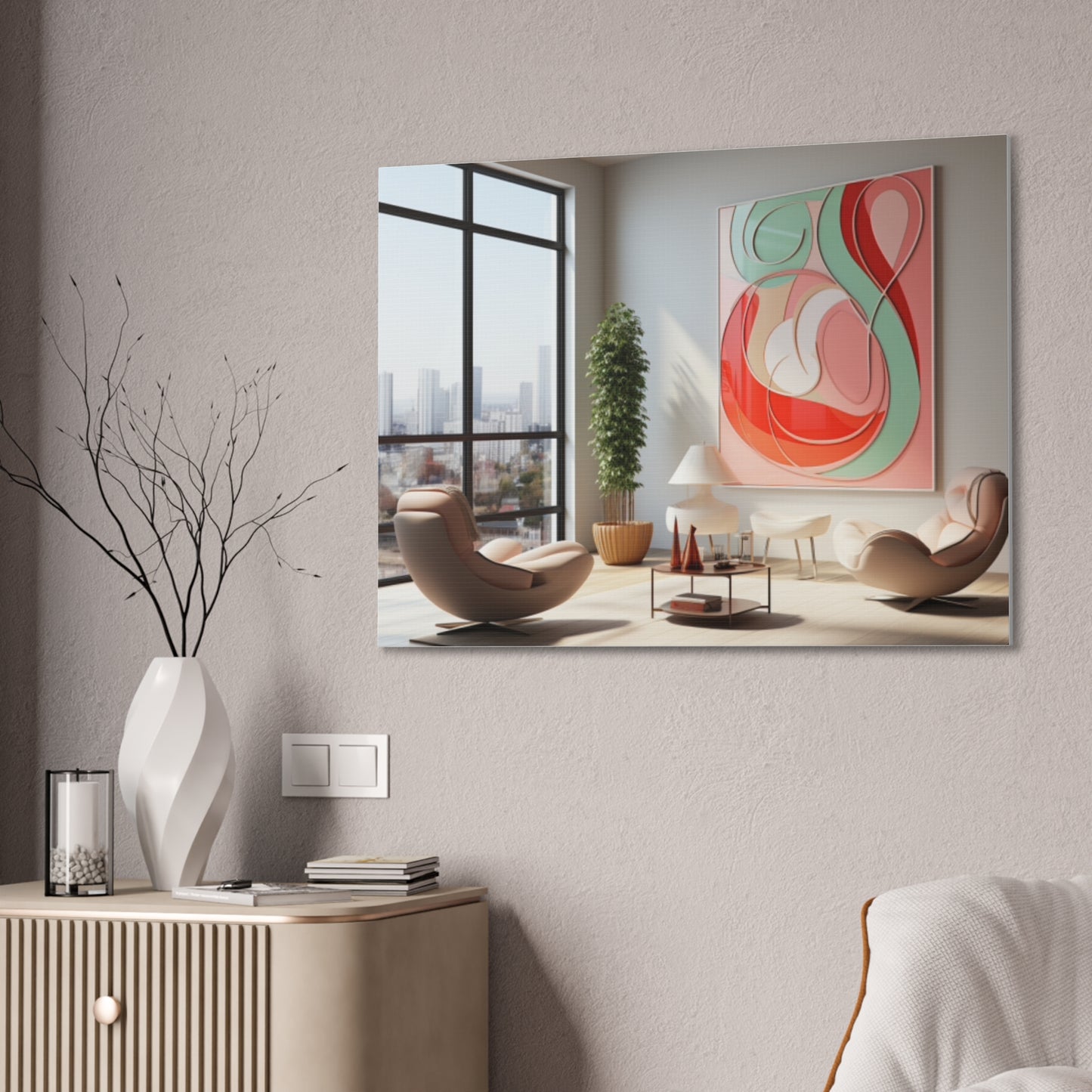 Timeless Elegance: Refined Pink Hues Canvas Print for Sophisticated Living Spaces