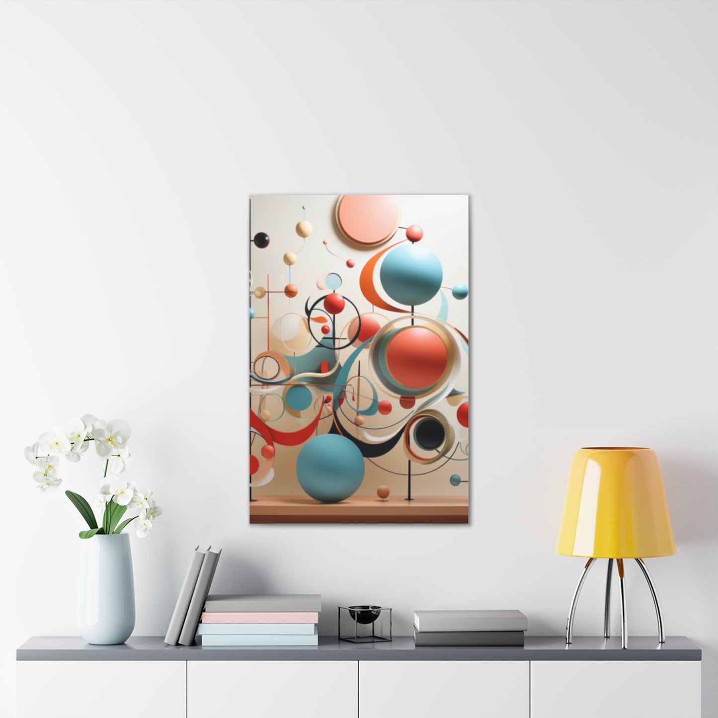 Harmony in Cyan and Peach- Graphic Print