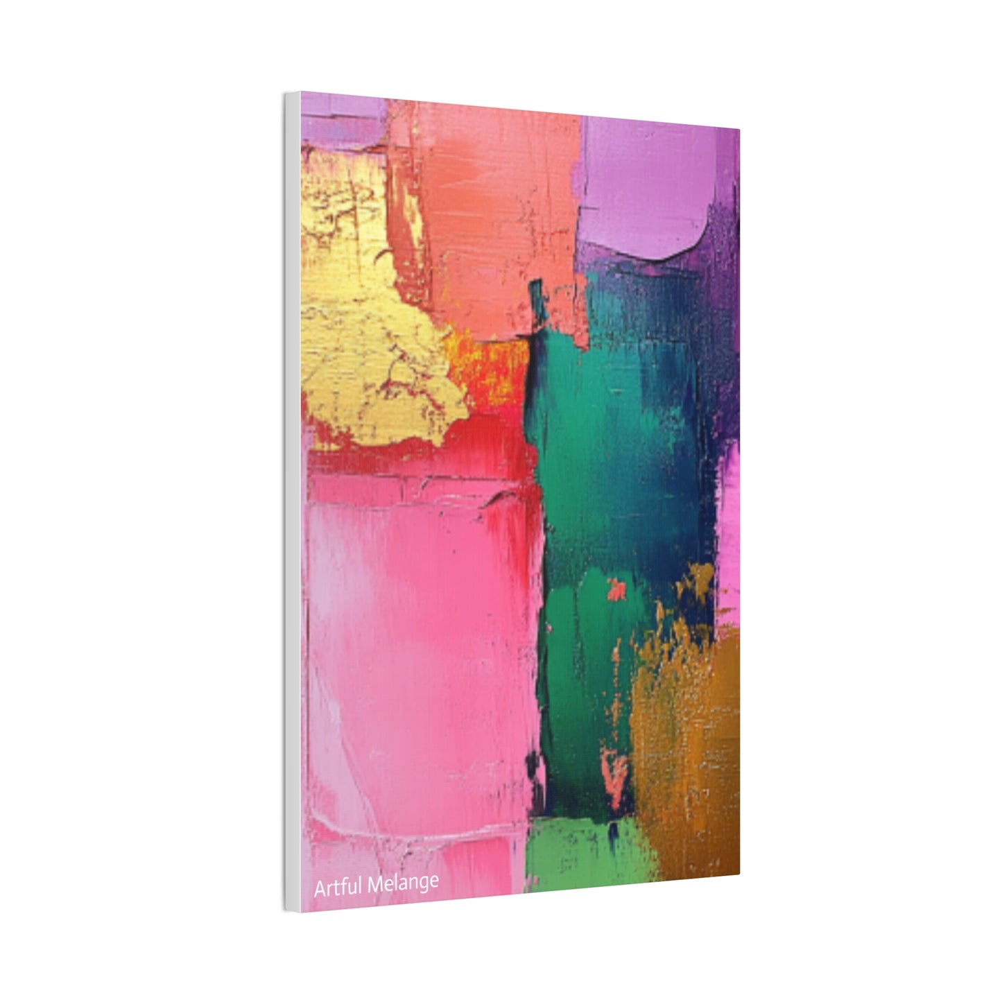 Acrylic Abstract Canvas Print - Homage to the Divine Nine/Pink Green Purple and Gold 1