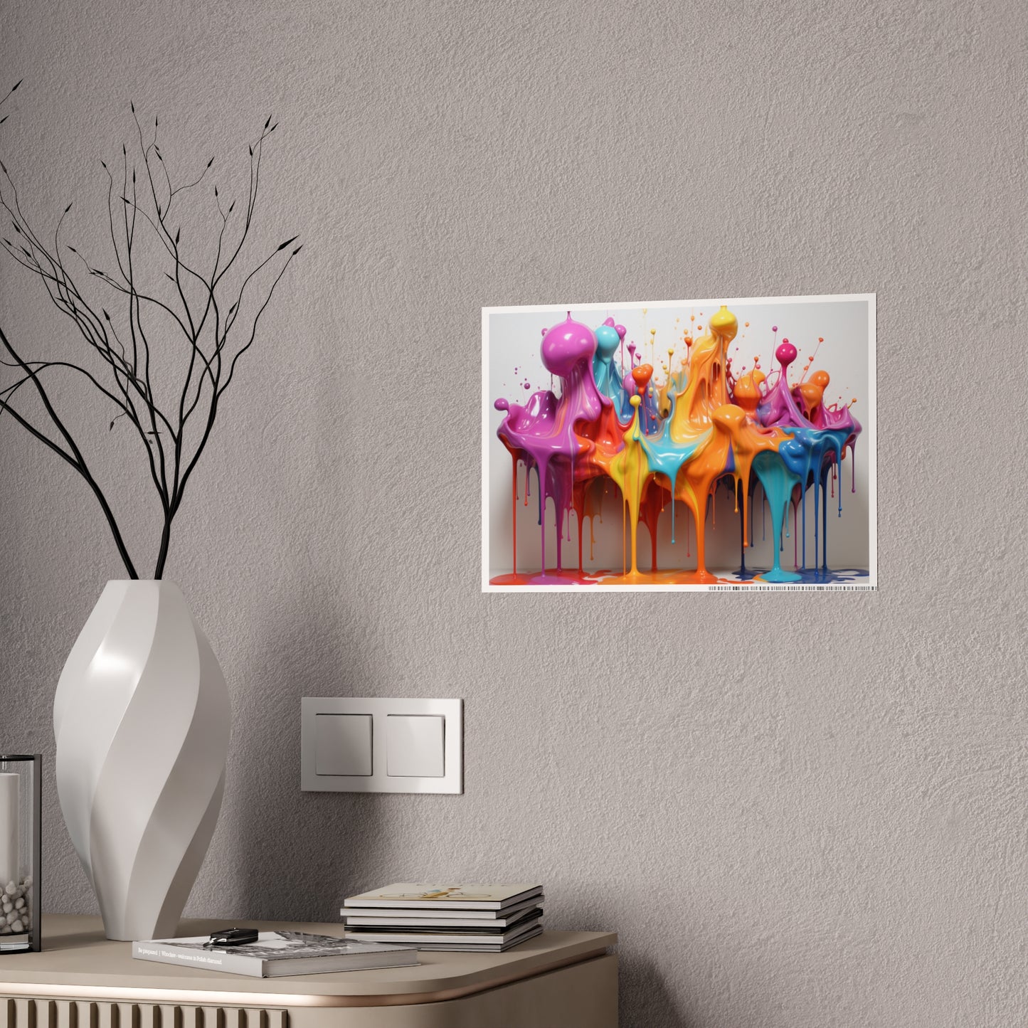 Gleaming Acrylic Abstract Poster: A Spectrum of Colorful Elegance