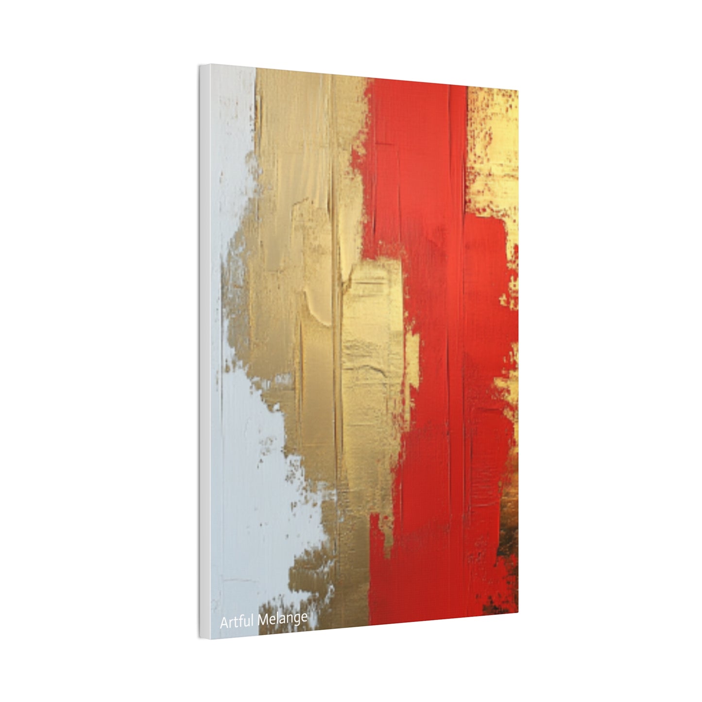 Acrylic Abstract Canvas Print - Homage to the Divine Nine/Red White and Gold 2