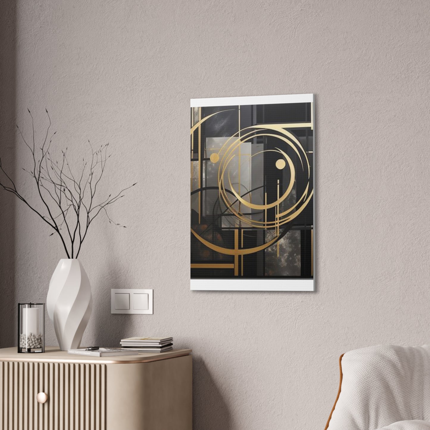 Gold and Black Elegance: A Symphony of Sophistication Canvas Print