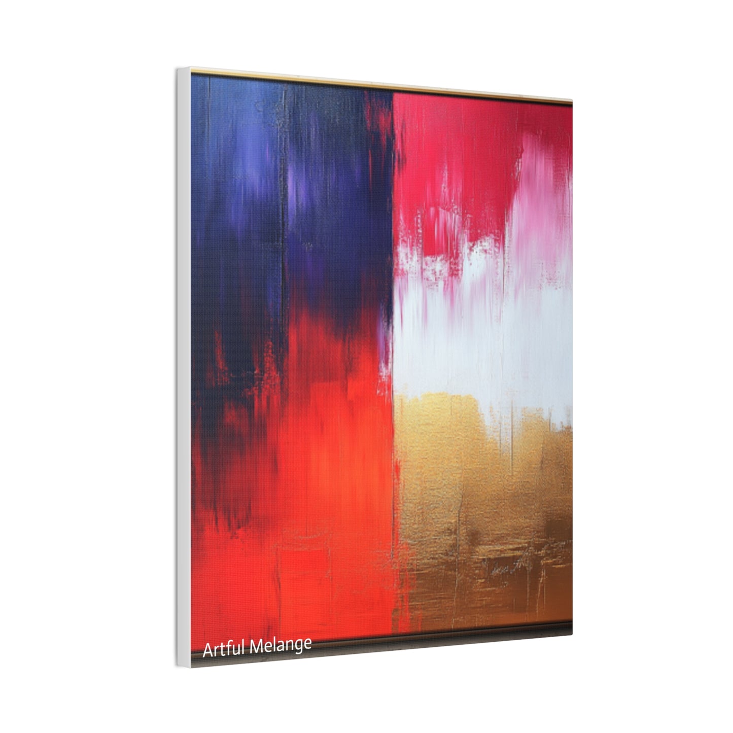 Acrylic Abstract Canvas Print - Homage to the Divine Nine/Red White Purple and Gold 2