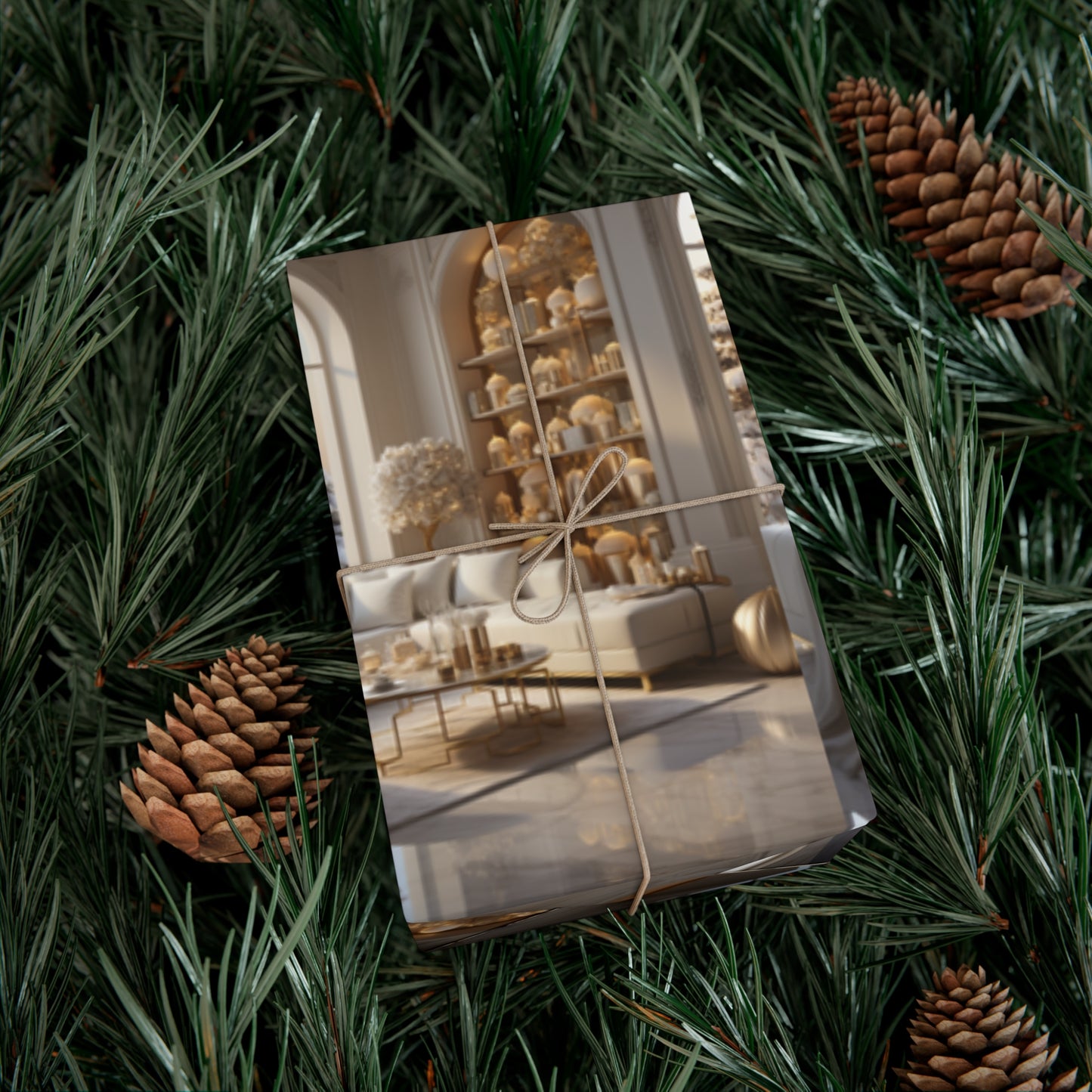 Elegant Gold and White Holiday Wrapping Paper Collection – Elevate Your Gifts with Sophisticated Style