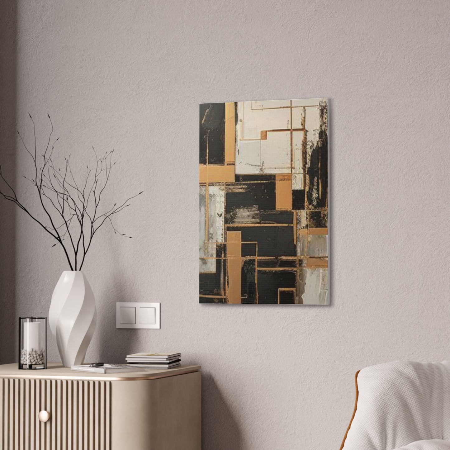 Gold and Black Elegance: A Symphony of Sophistication Canvas Print