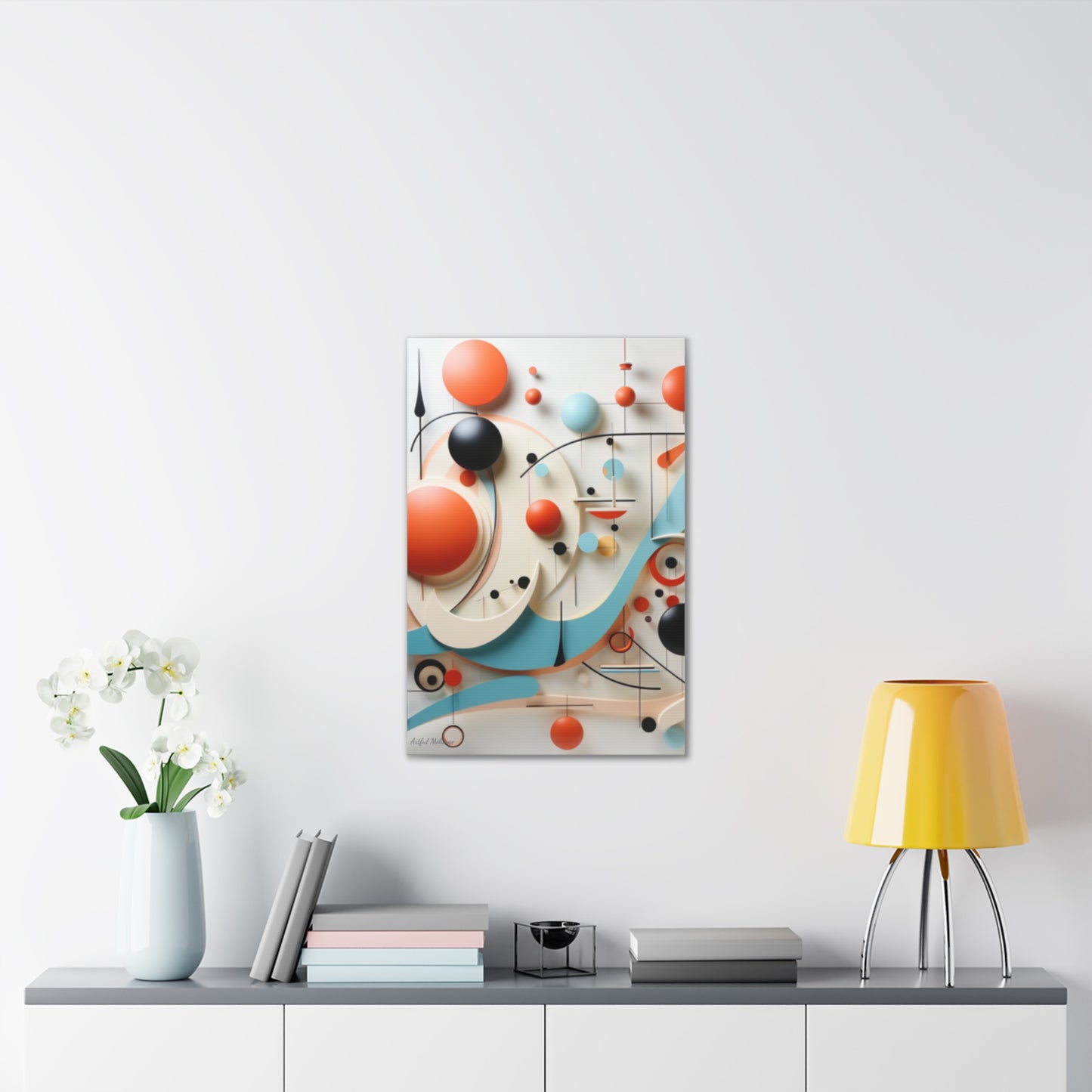 Harmony in Cyan and Peach- Graphic Print