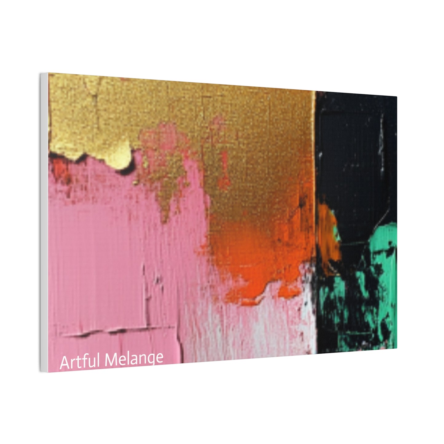 Acrylic Abstract Canvas Print - Homage to the Divine Nine/Pink Green Black and Gold 7