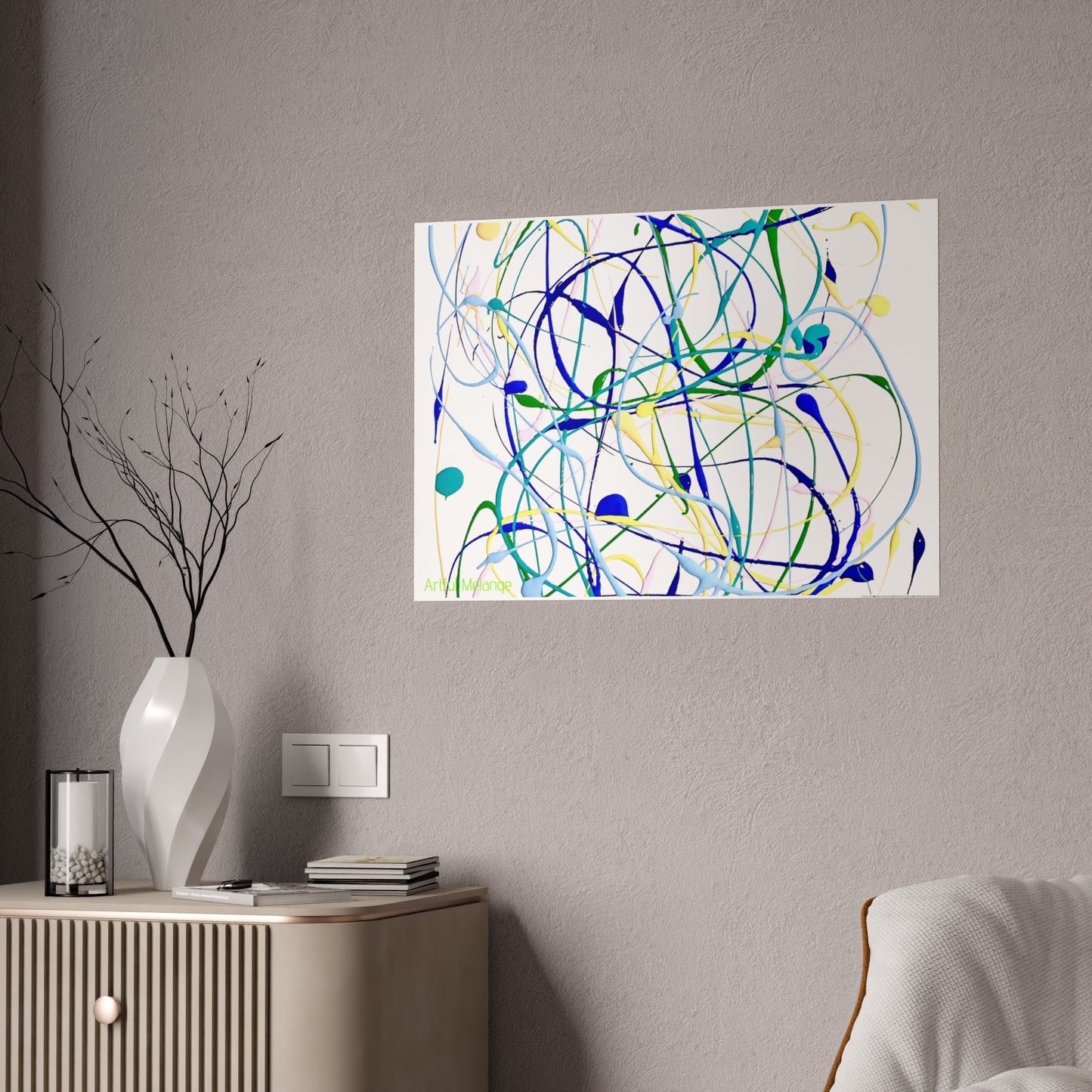 Gleaming Acrylic Abstract Poster: A Spectrum of Colorful Elegance