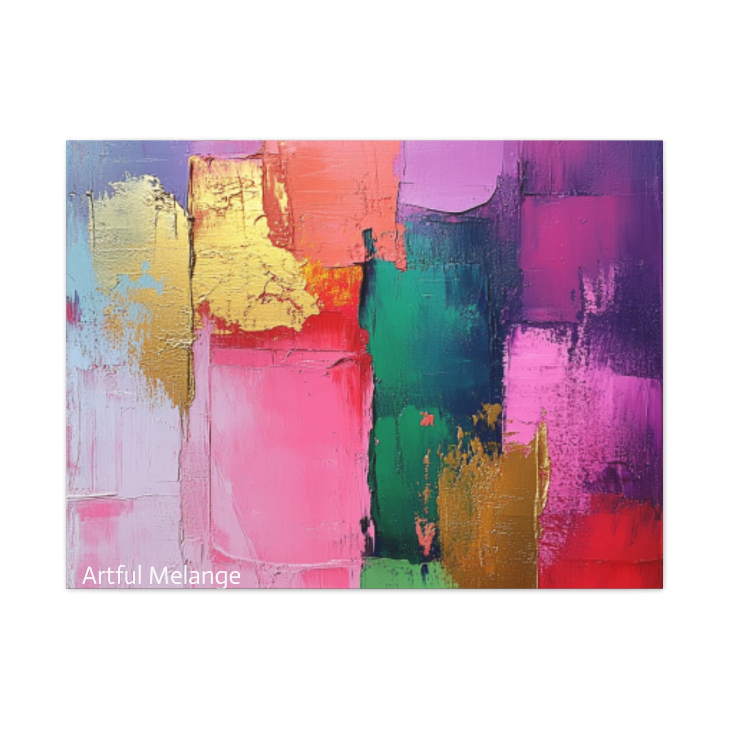 Acrylic Abstract Canvas Print - Homage to the Divine Nine/Pink Green Purple and Gold 1