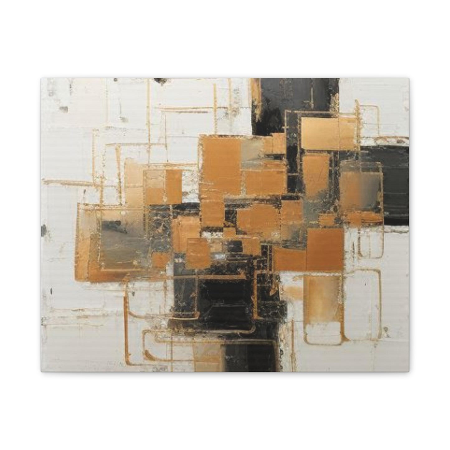 Gold and Black Elegance: A Symphony of Sophistication Canvas Print