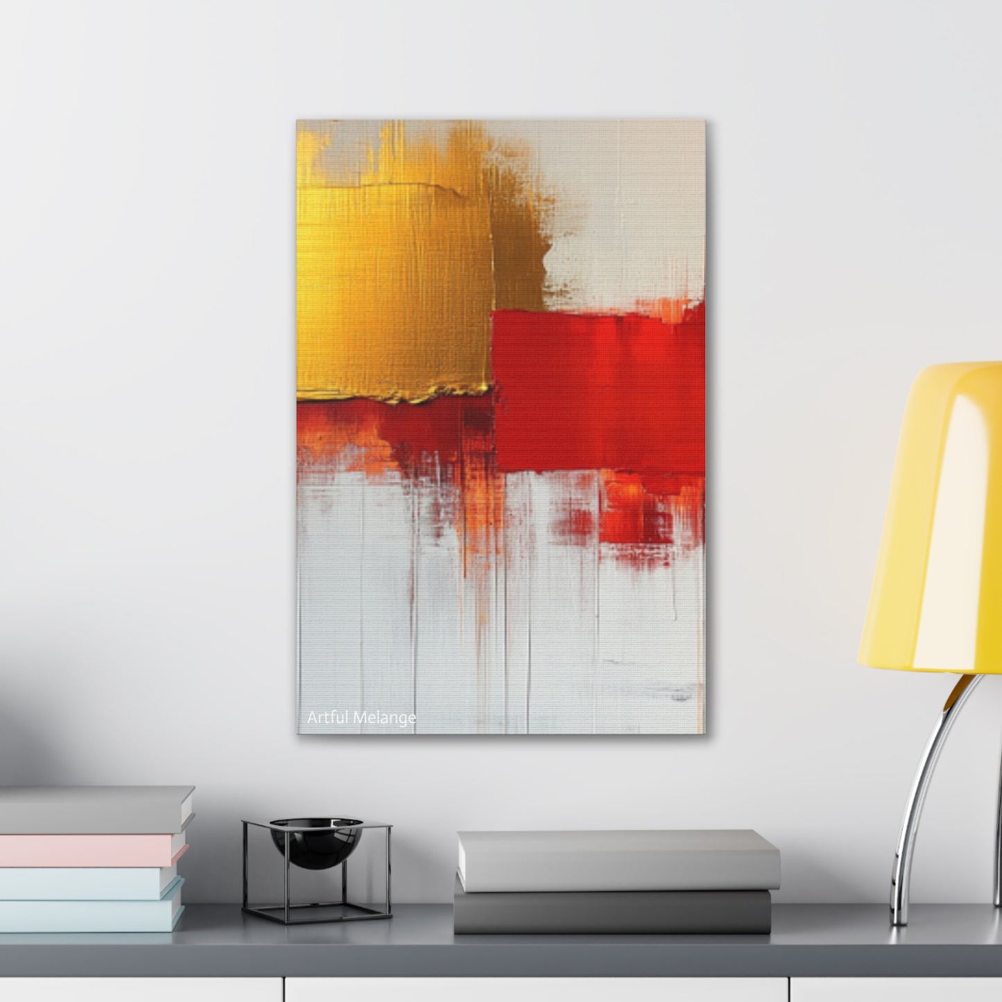 Acrylic Abstract Canvas Print - Homage to the Divine Nine/Red White and Gold 9