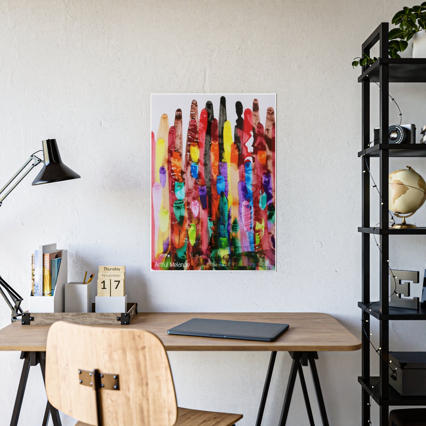 Gleaming Acrylic Abstract Poster: A Spectrum of Colorful Elegance