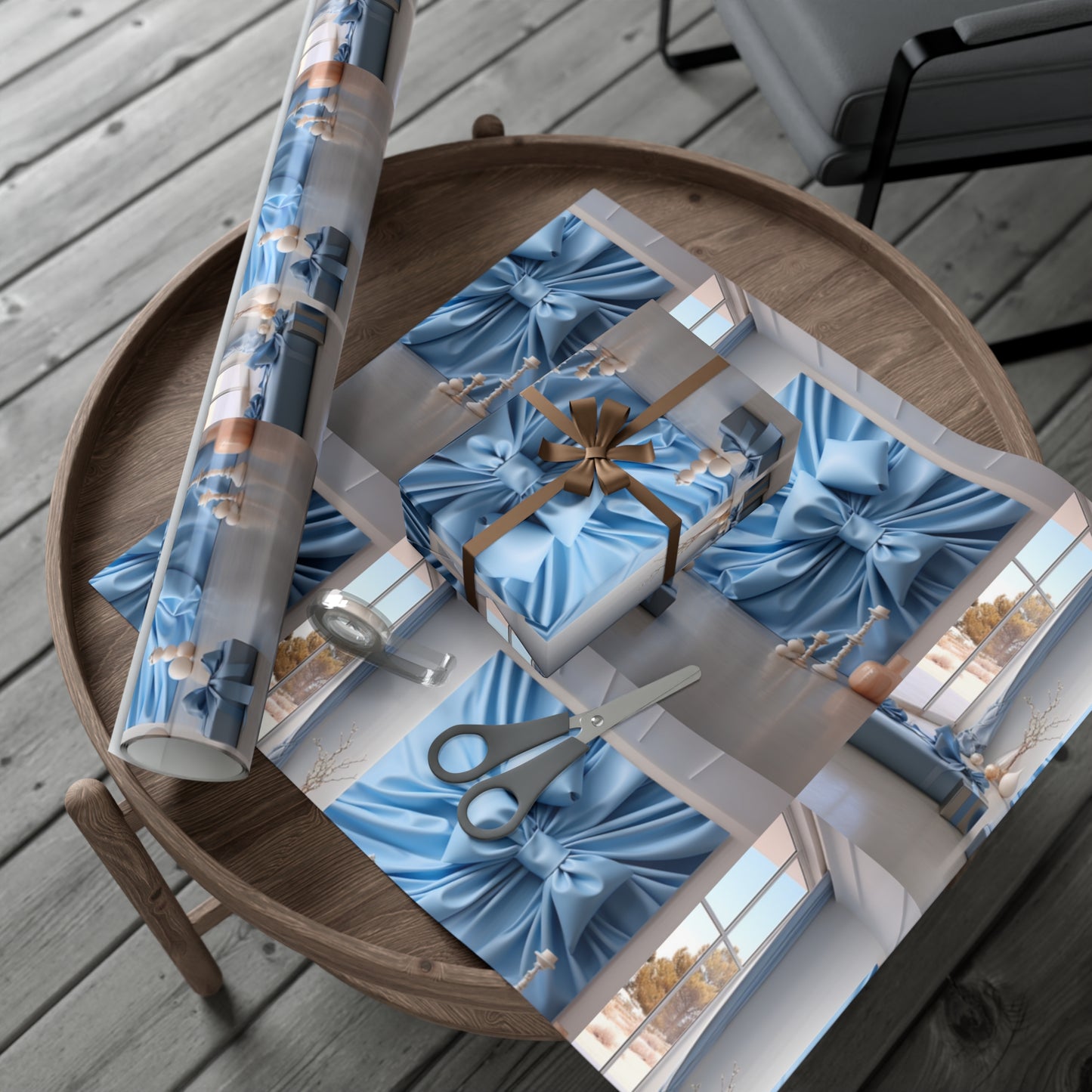 Elegant Blue Holiday Wrapping Paper Collection – Elevate Your Gifts with Sophisticated Style