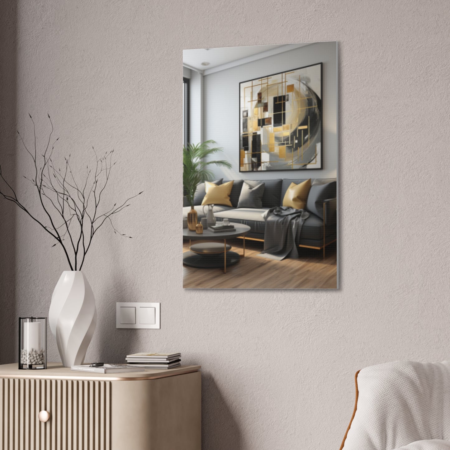 Gold and Black Elegance: A Symphony of Sophistication Canvas Print