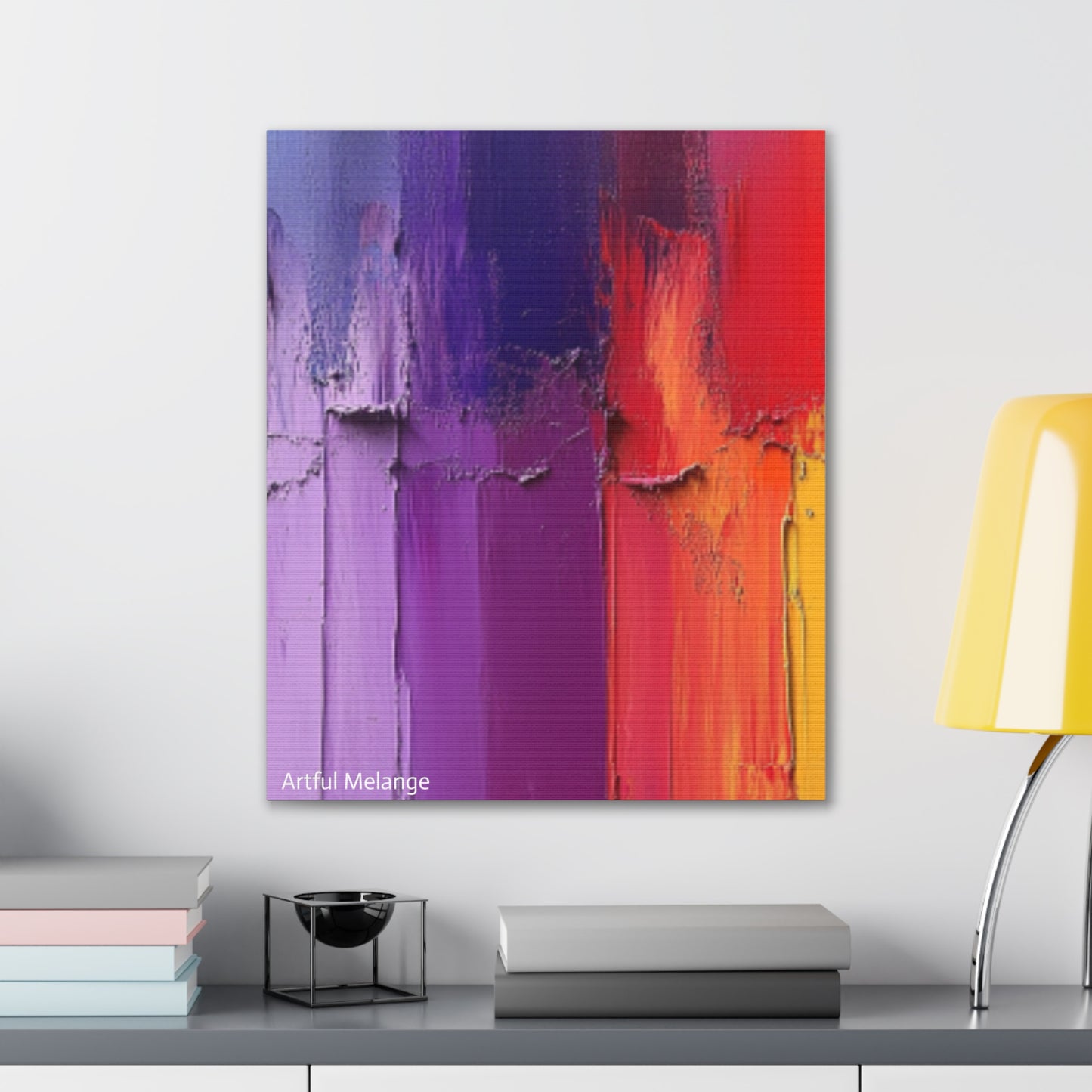 Acrylic Abstract Canvas Print - Homage to the Divine Nine/Red White Purple and Gold 4