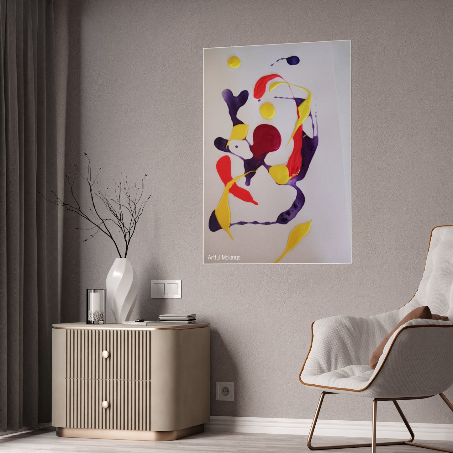 Gleaming Acrylic Abstract Poster: A Spectrum of Colorful Elegance