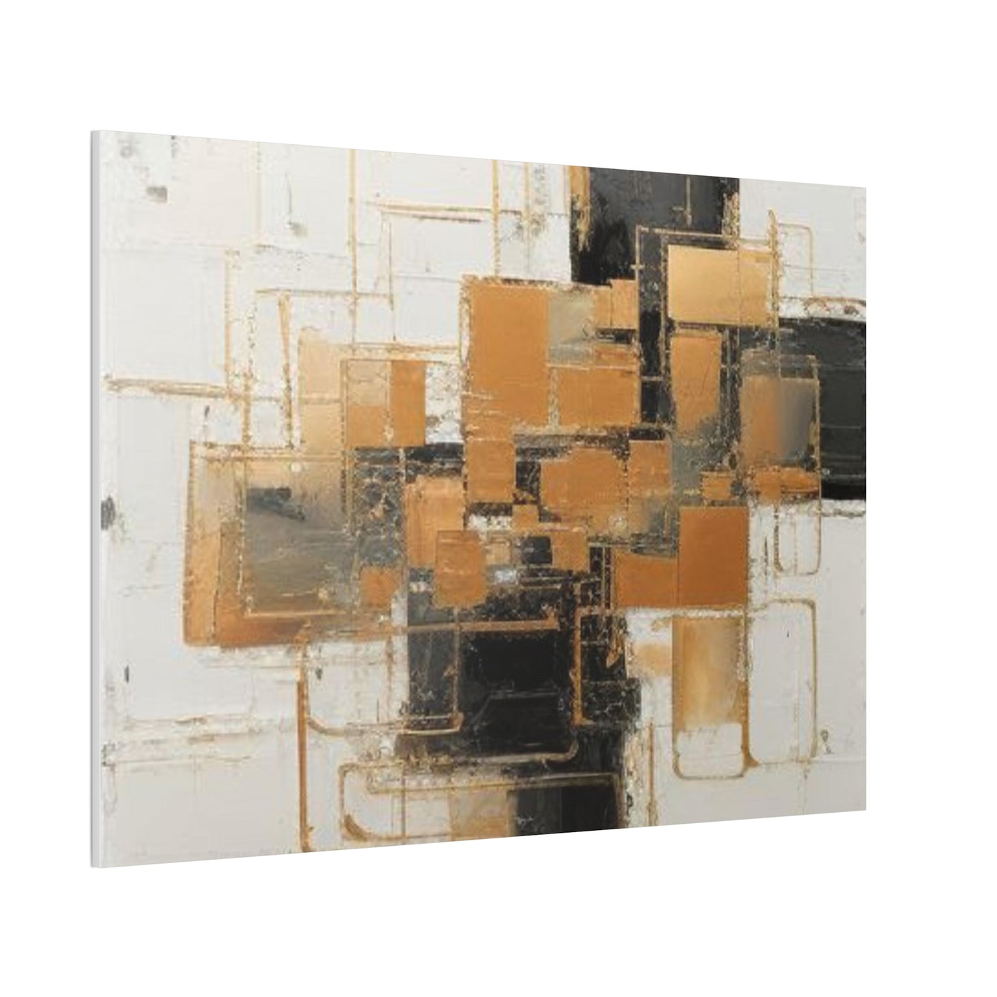 Gold and Black Elegance: A Symphony of Sophistication Canvas Print