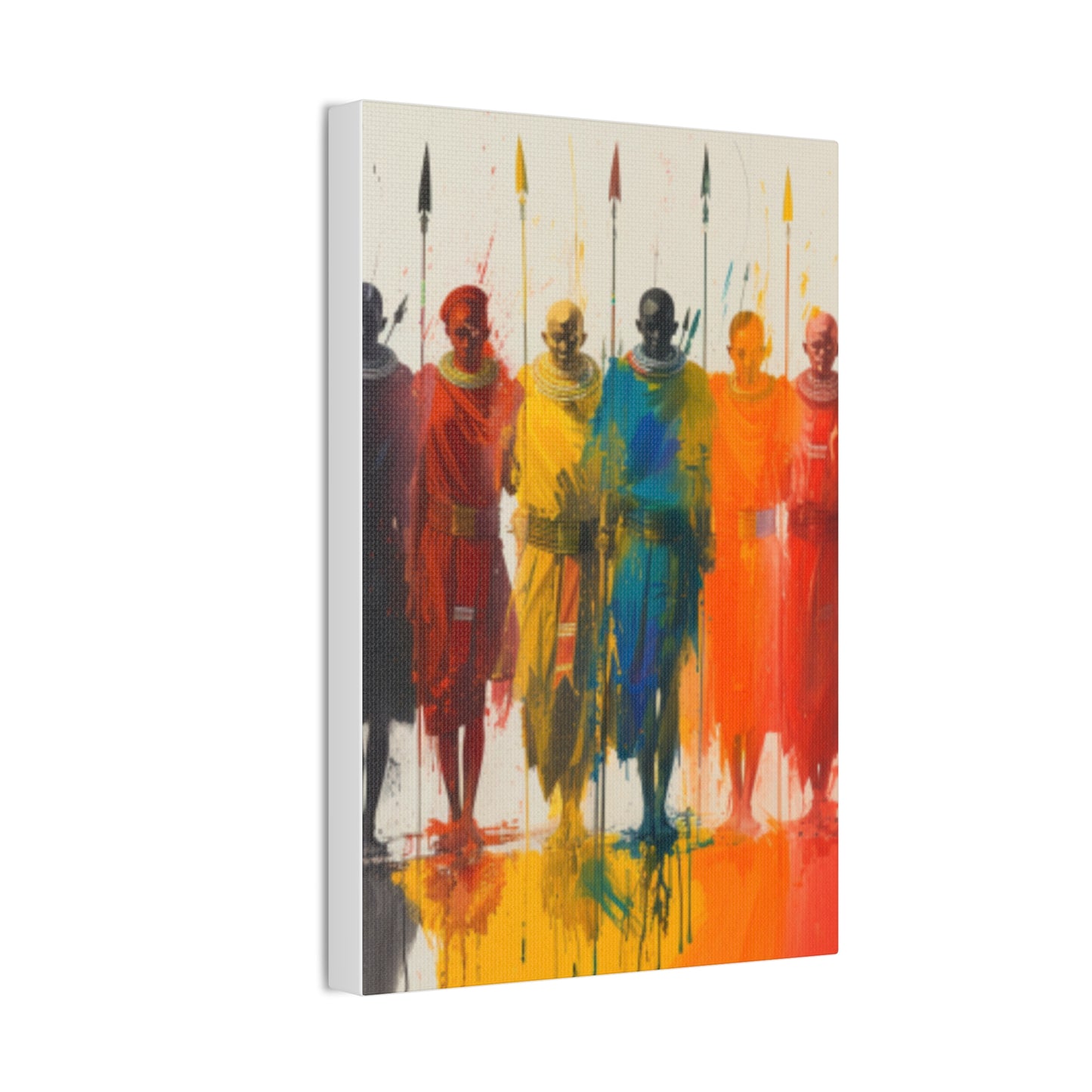 Masai Warriors Abstract Canvas Print