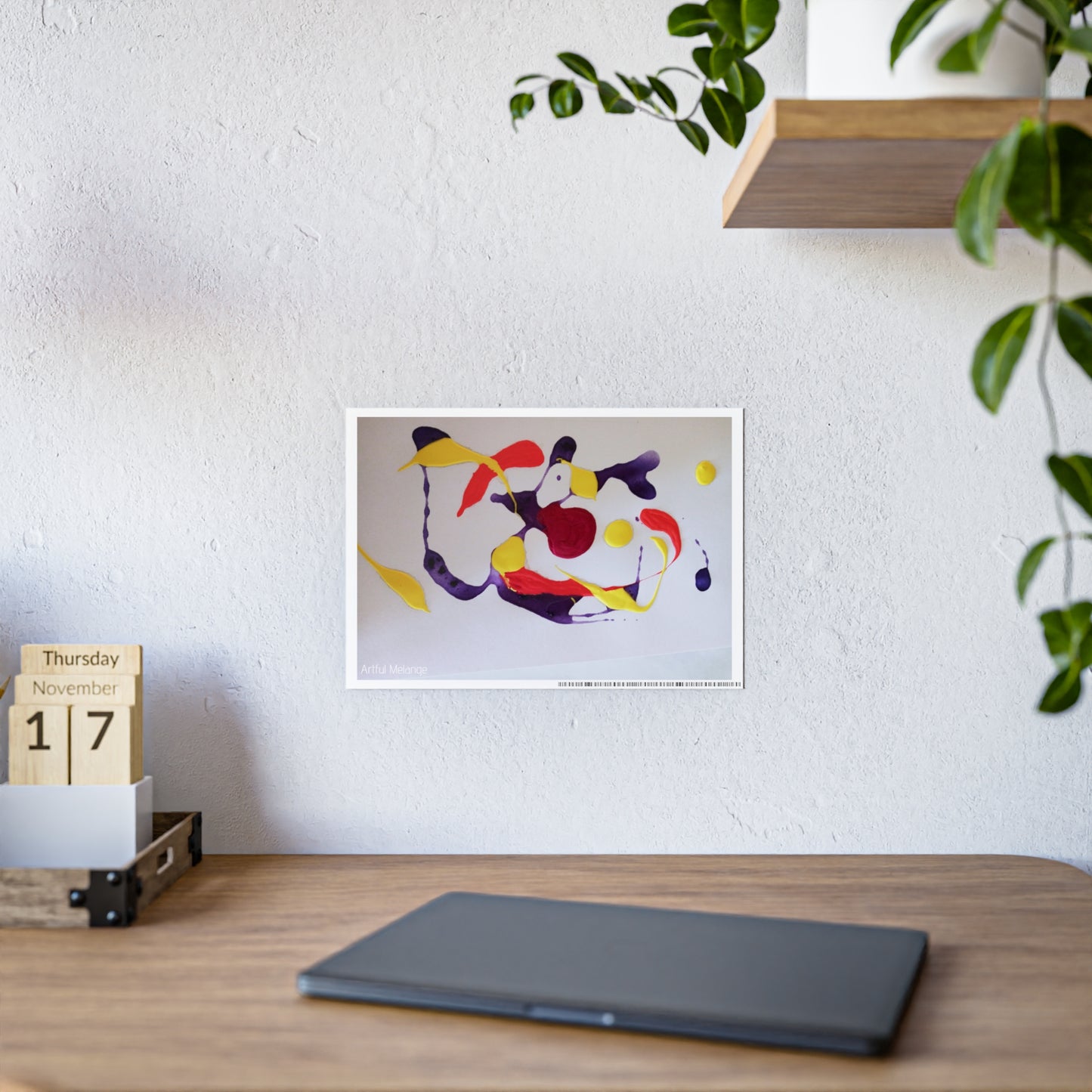 Gleaming Acrylic Abstract Poster: A Spectrum of Colorful Elegance