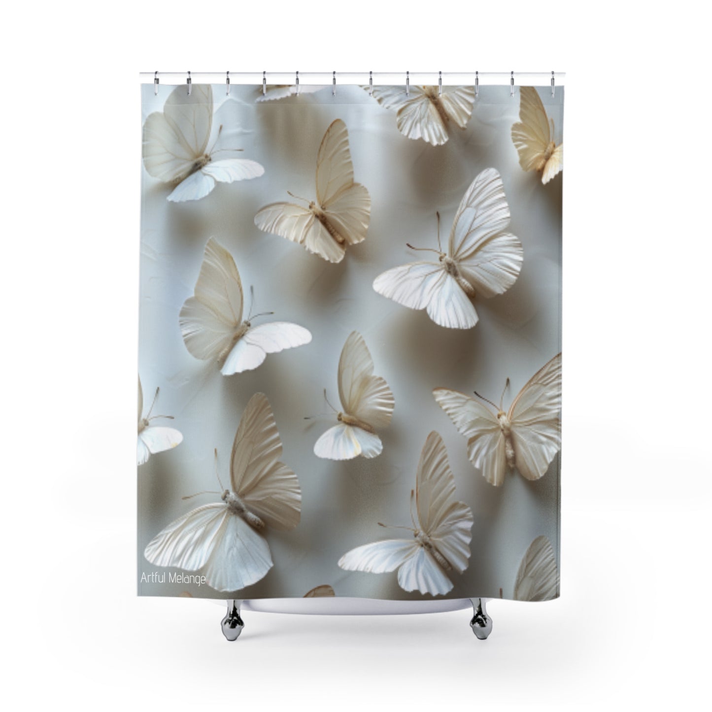 Fluttering Splendor Butterfly Shower Curtains