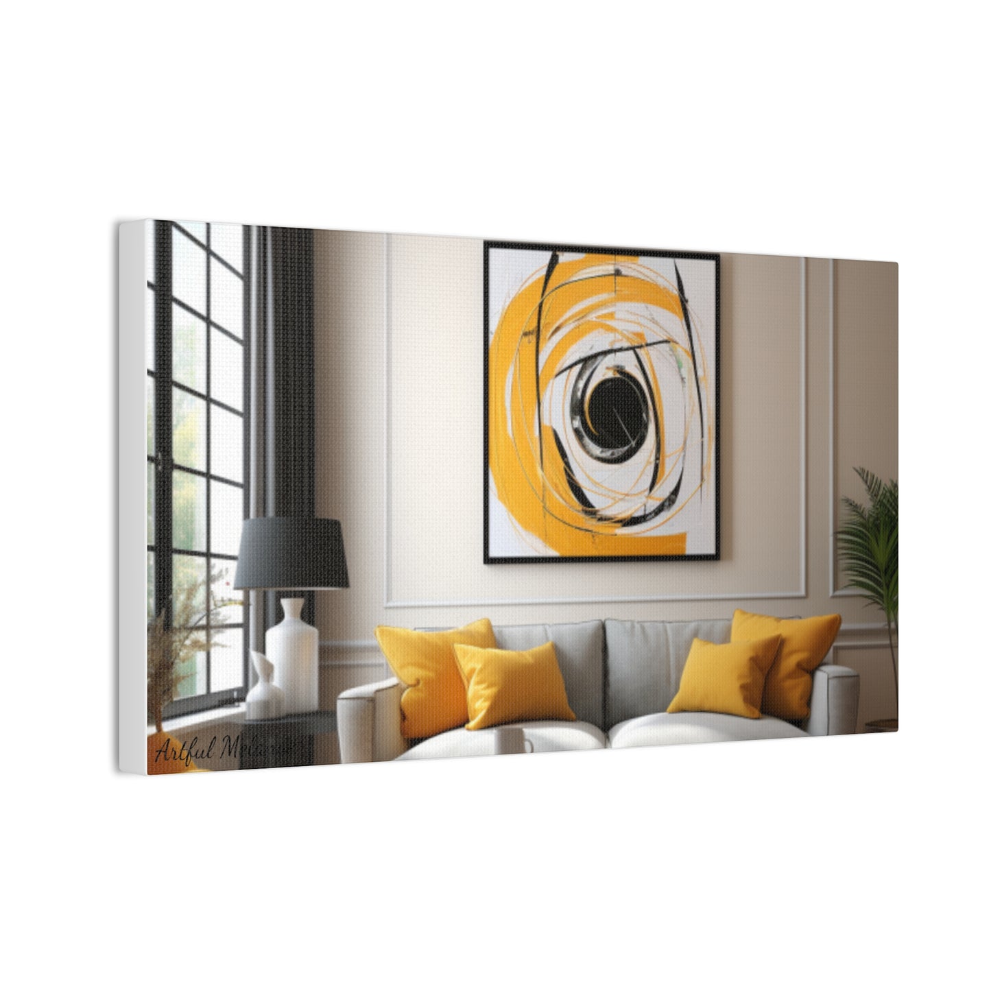 Timeless Elegance: Refined Yellow Hues Canvas Print for Sophisticated Living Spaces