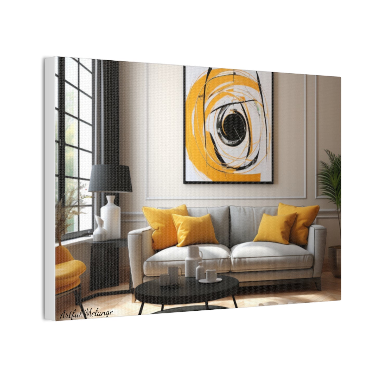 Timeless Elegance: Refined Yellow Hues Canvas Print for Sophisticated Living Spaces