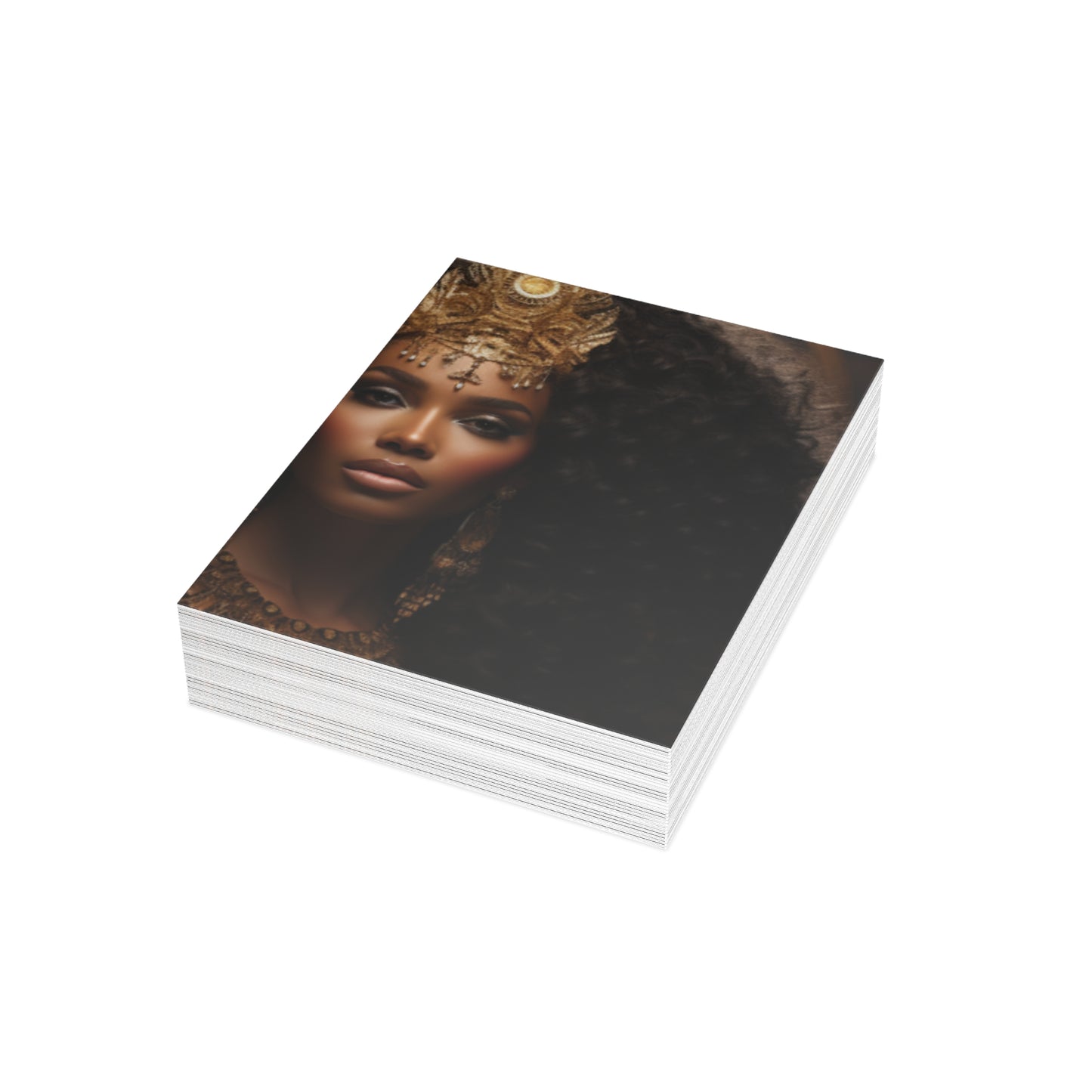 A Tapestry of Grace: Note Cards Showcasing Regal Black Women as African Royalty (1, 10, 30, and 50pcs)